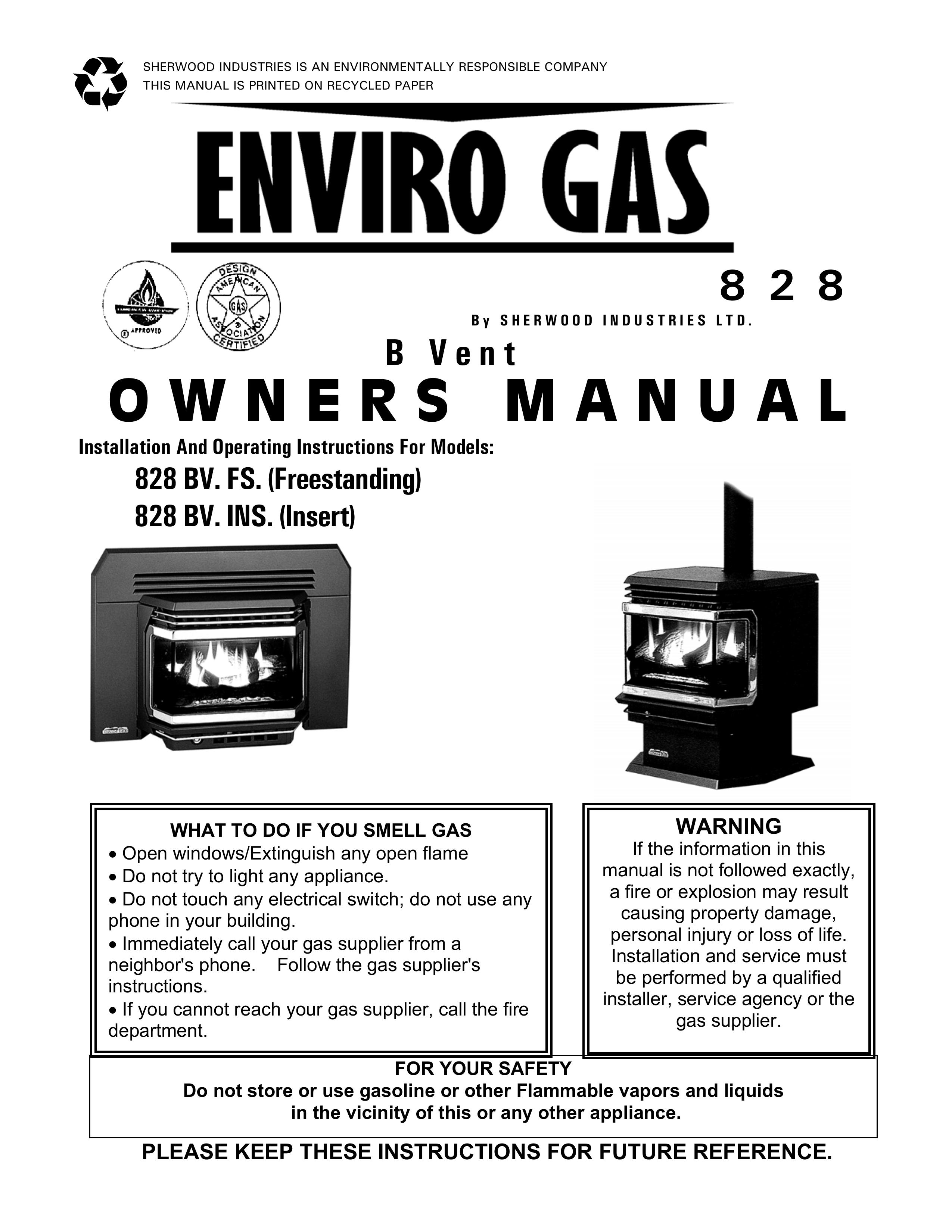 Enviro 828 BV. FS. Fire Pit User Manual
