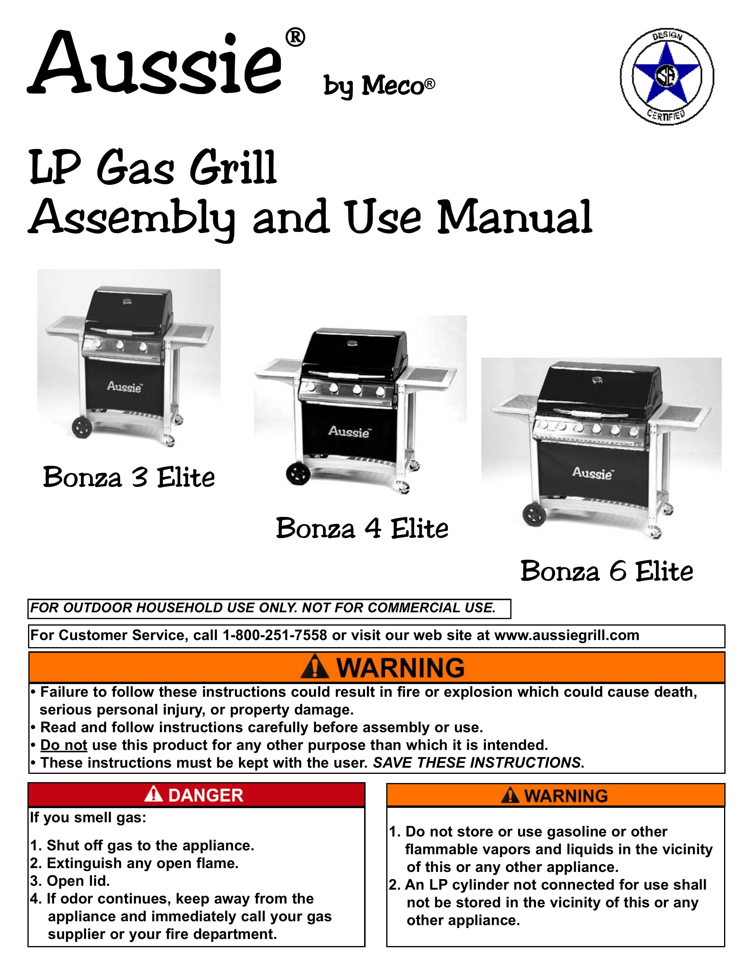 Aussie 3 ELITE Gas Grill User Manual