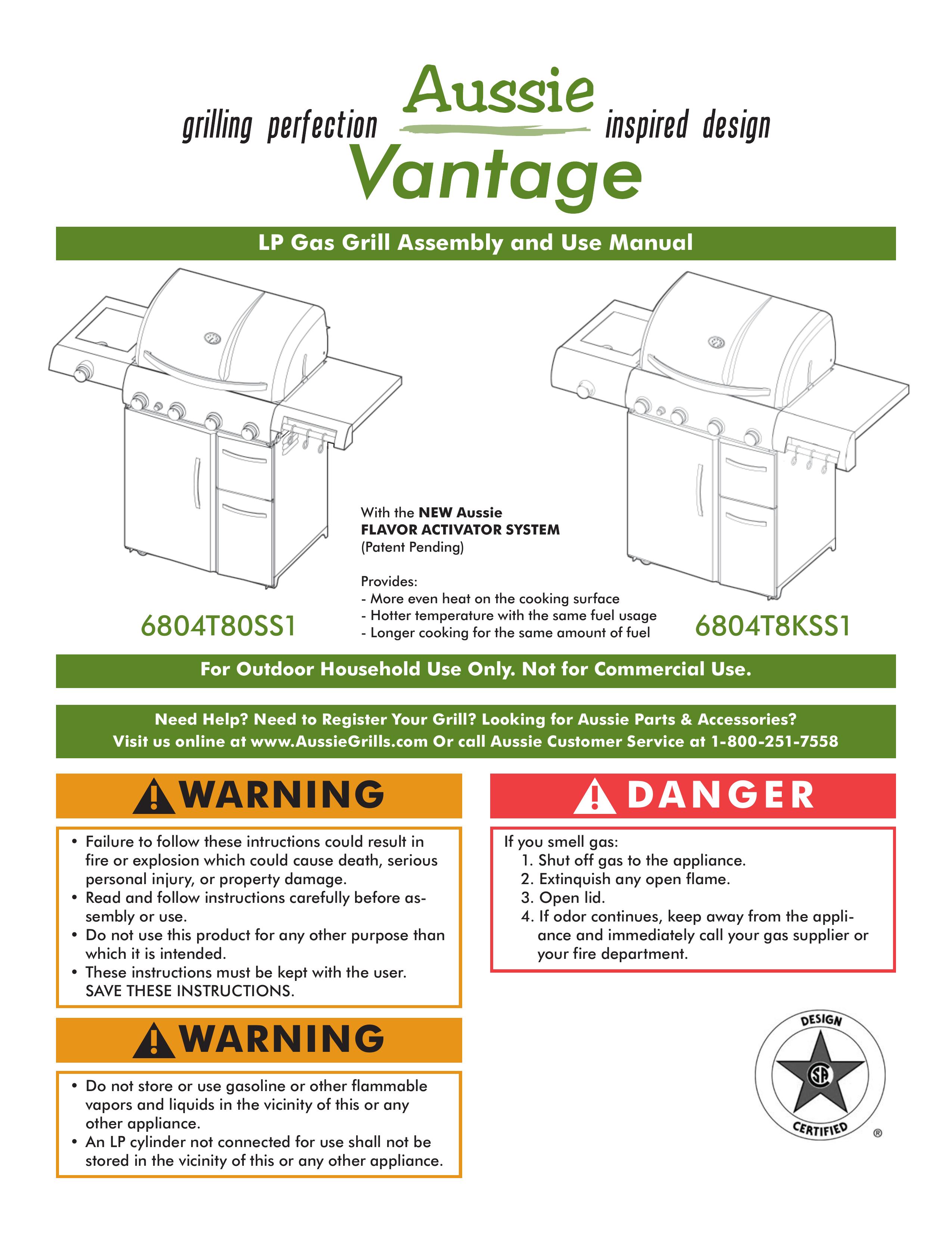 Aussie 6804T80SS1 Gas Grill User Manual