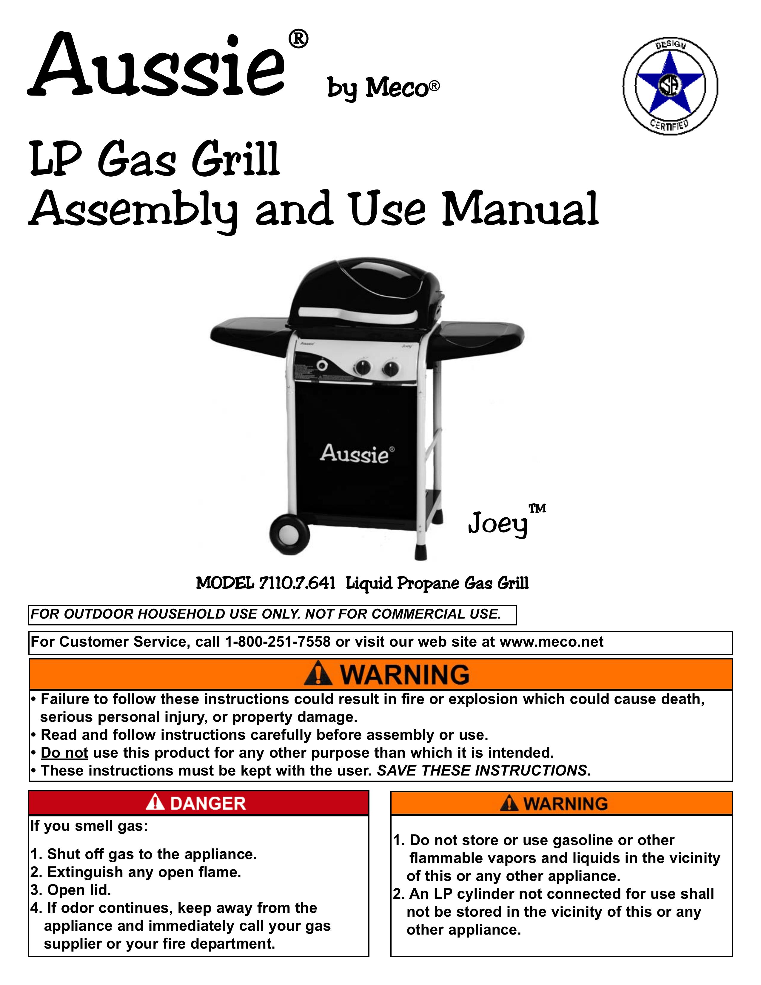 Aussie 7110.7.641 Gas Grill User Manual