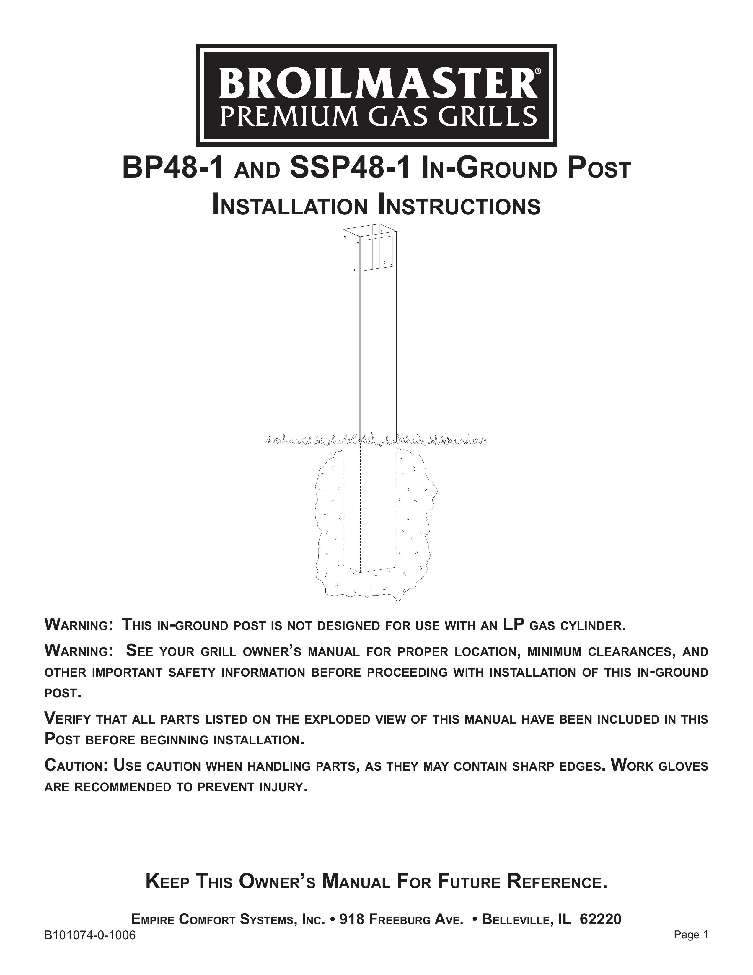 Broilmaster BP48-1 Gas Grill User Manual