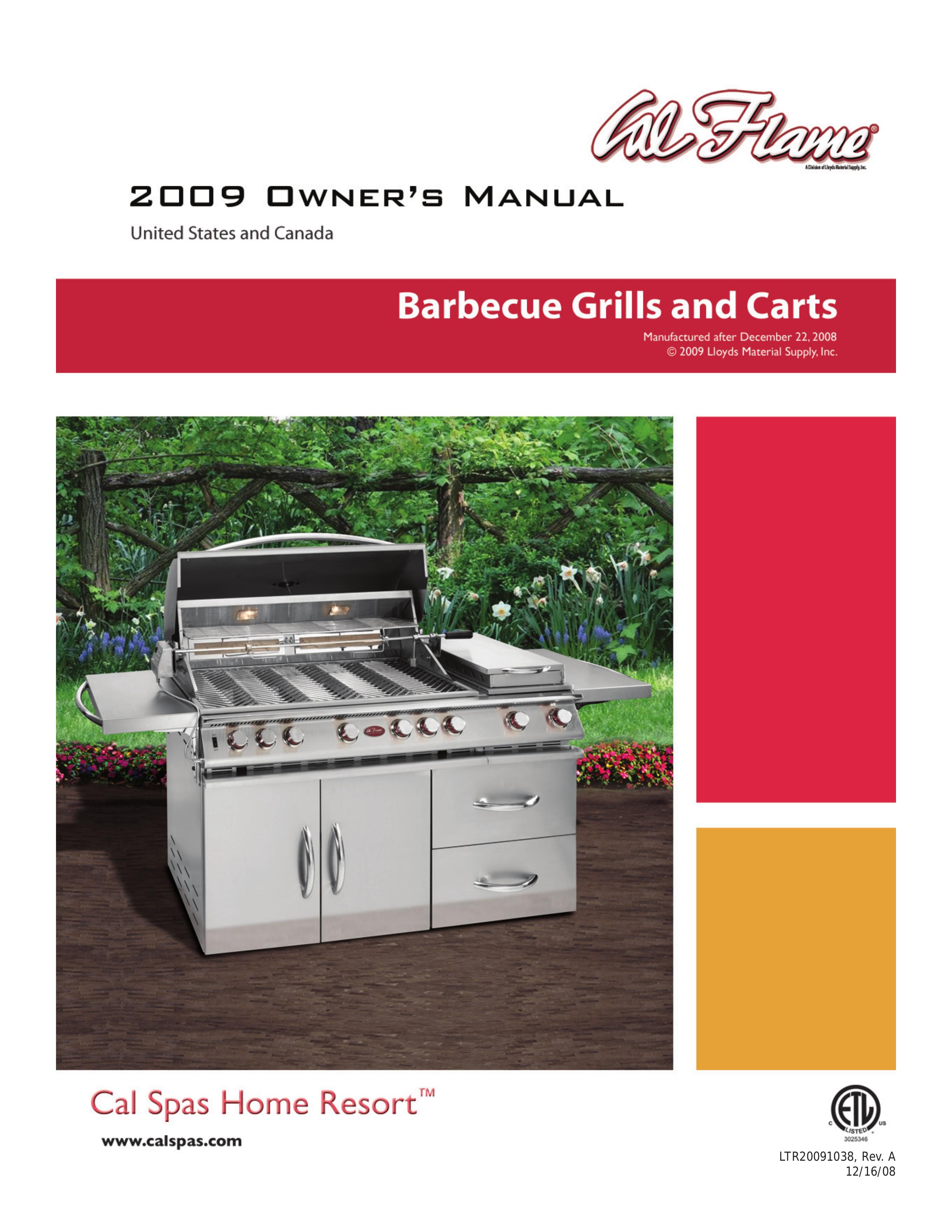 Cal Flame Barbecue Grills & Carts Gas Grill User Manual
