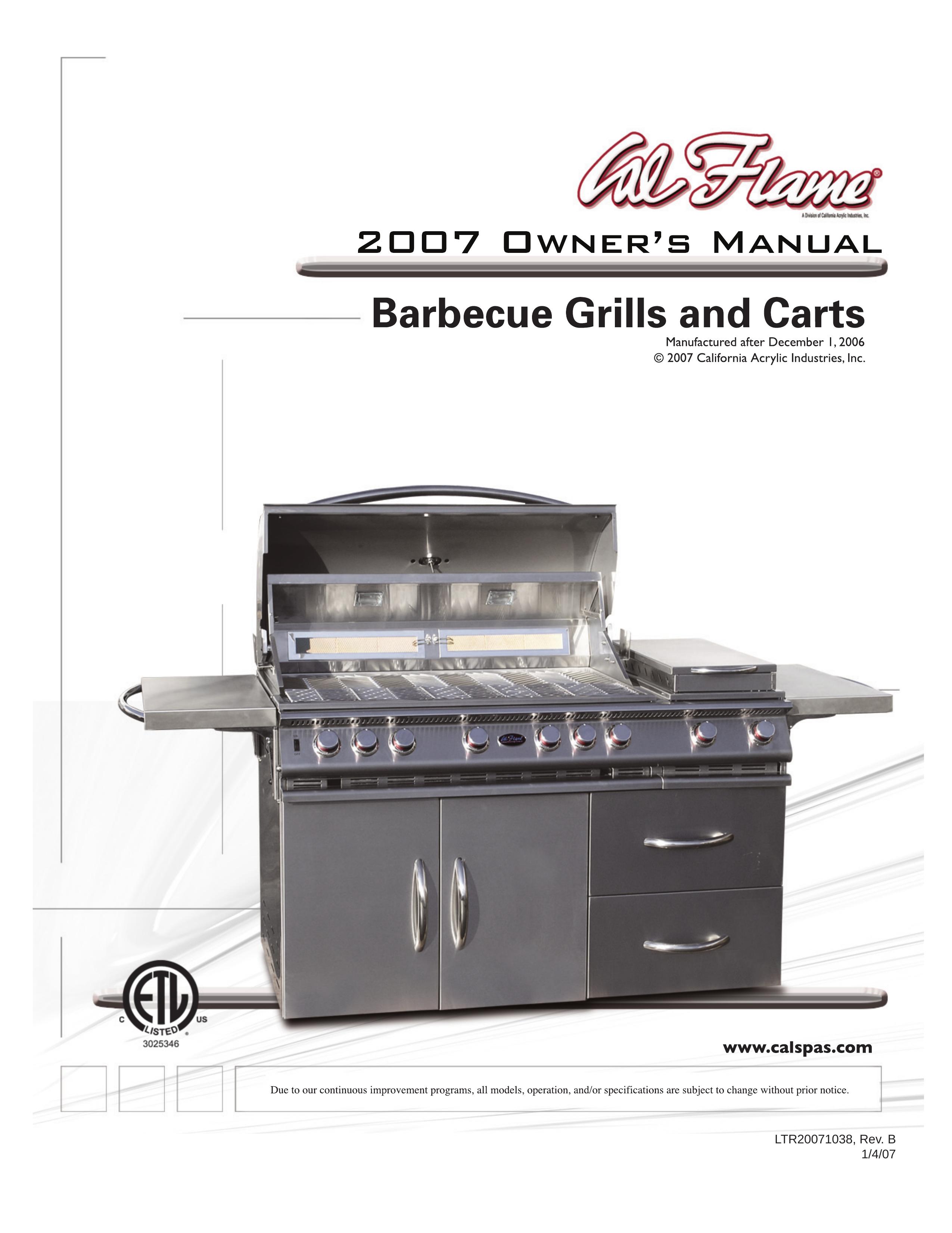Cal Flame Barbeque Grill Gas Grill User Manual