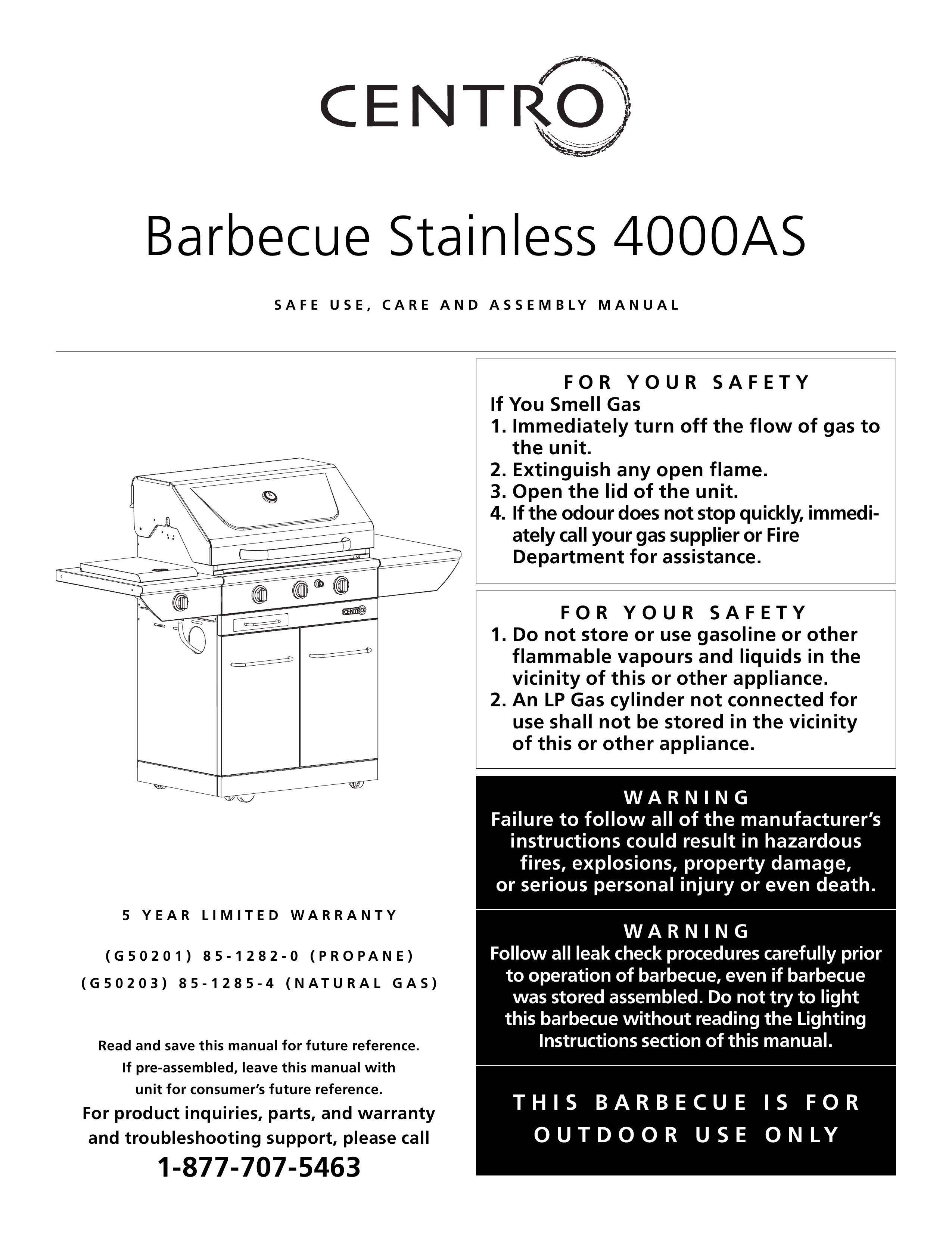 Centro 4000AS Gas Grill User Manual
