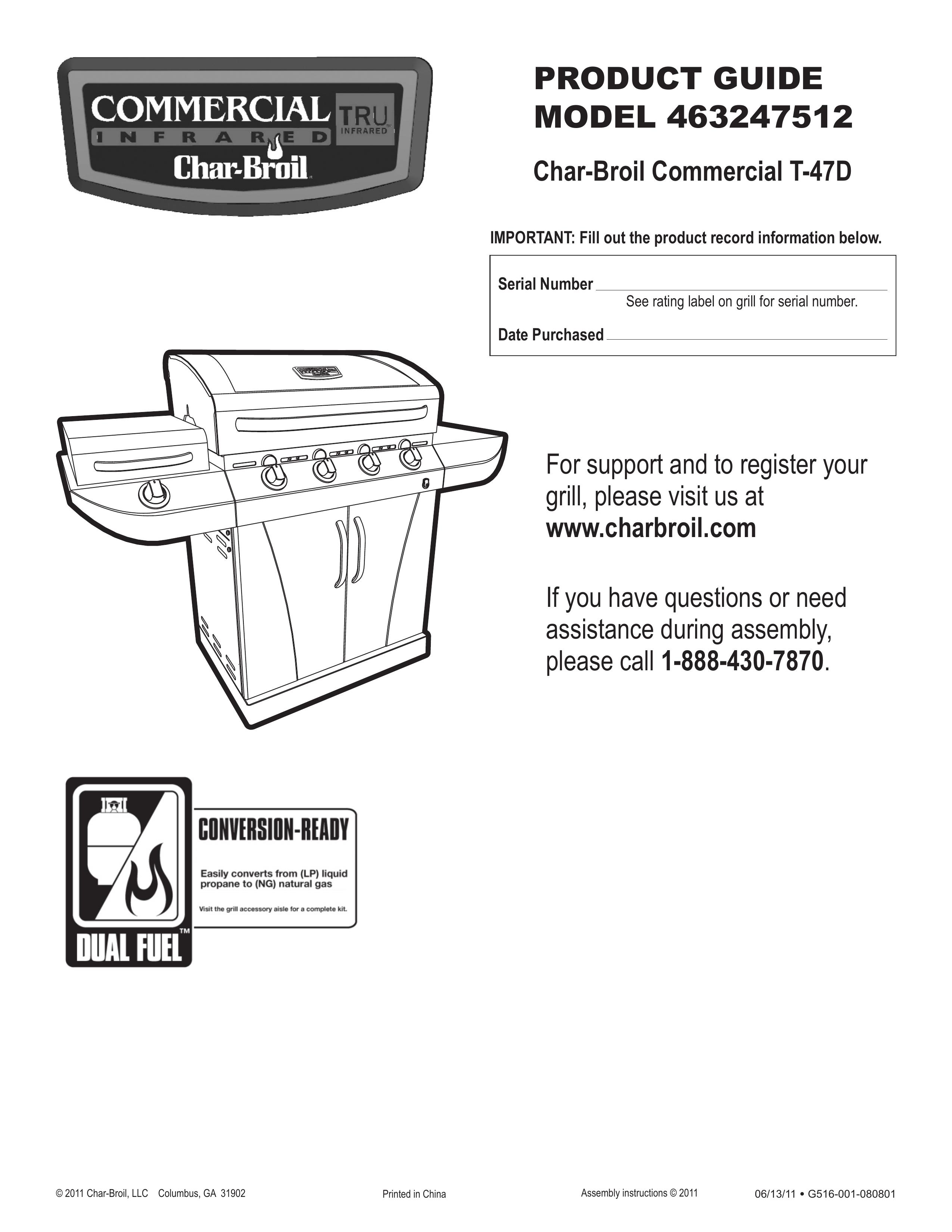 Char-Broil 463247512 Gas Grill User Manual
