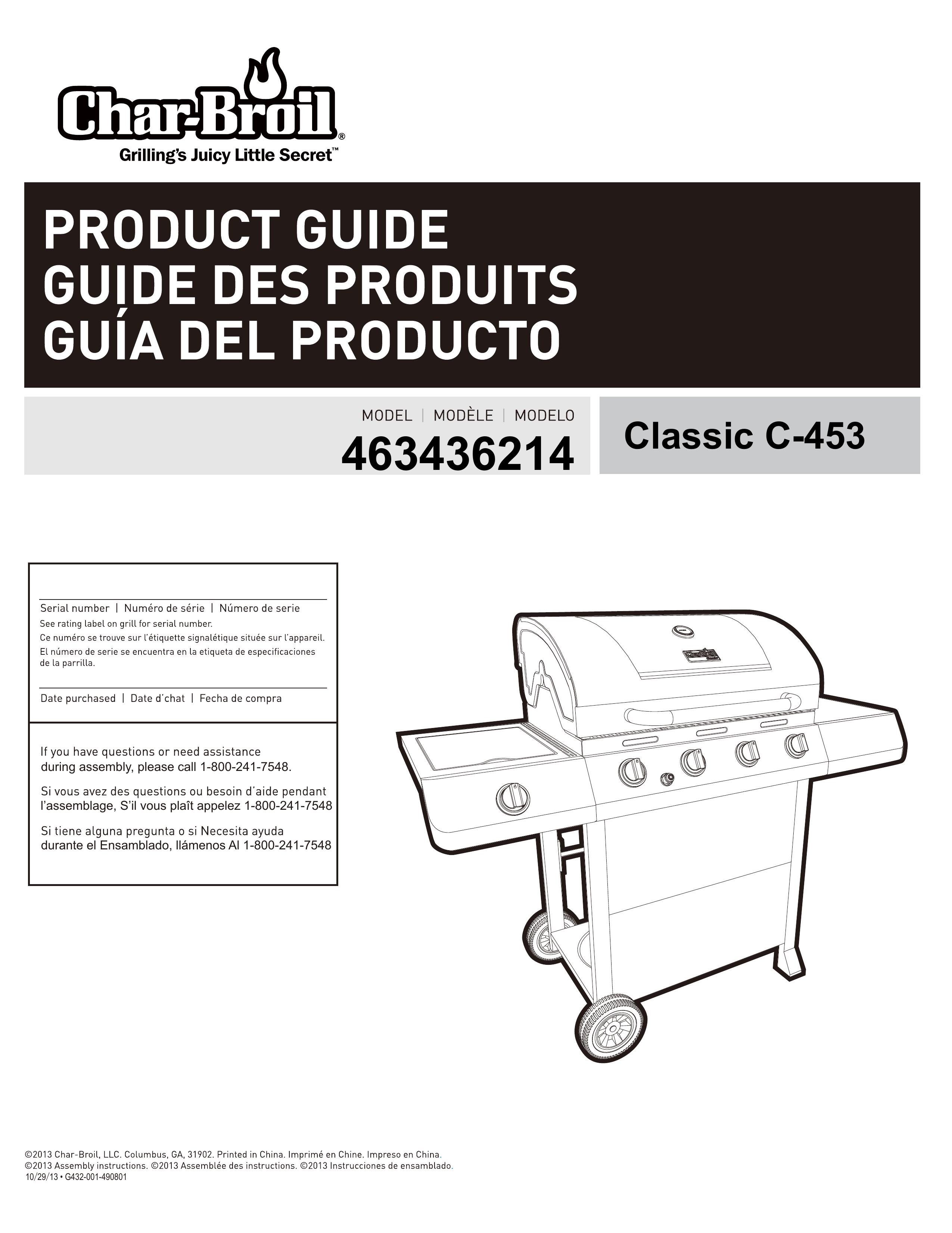 Char-Broil 463436214 Gas Grill User Manual