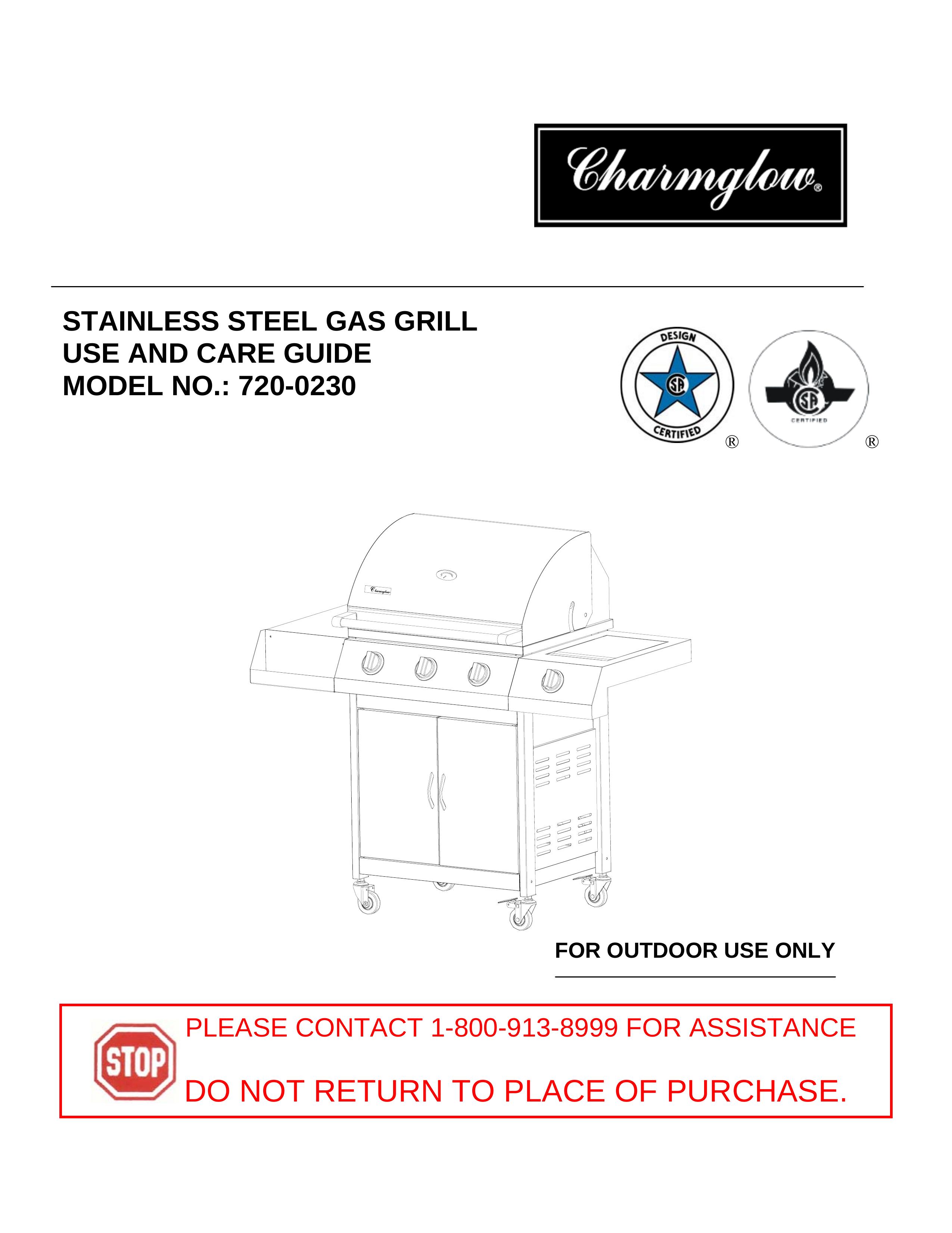 Charmglow 720-0230 Gas Grill User Manual
