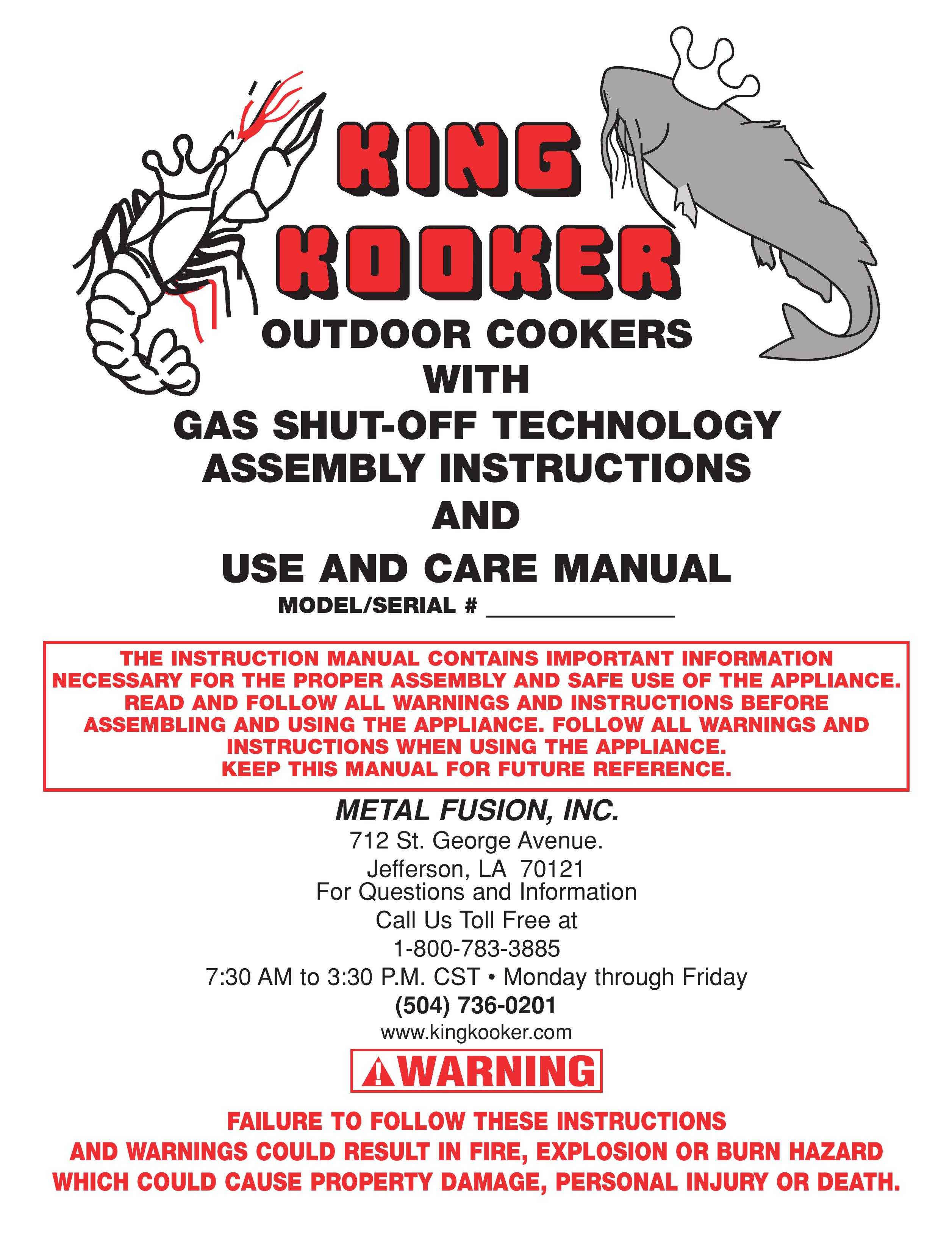 Cooker King Cooker OUTDOOR COOKERS Gas Grill User Manual