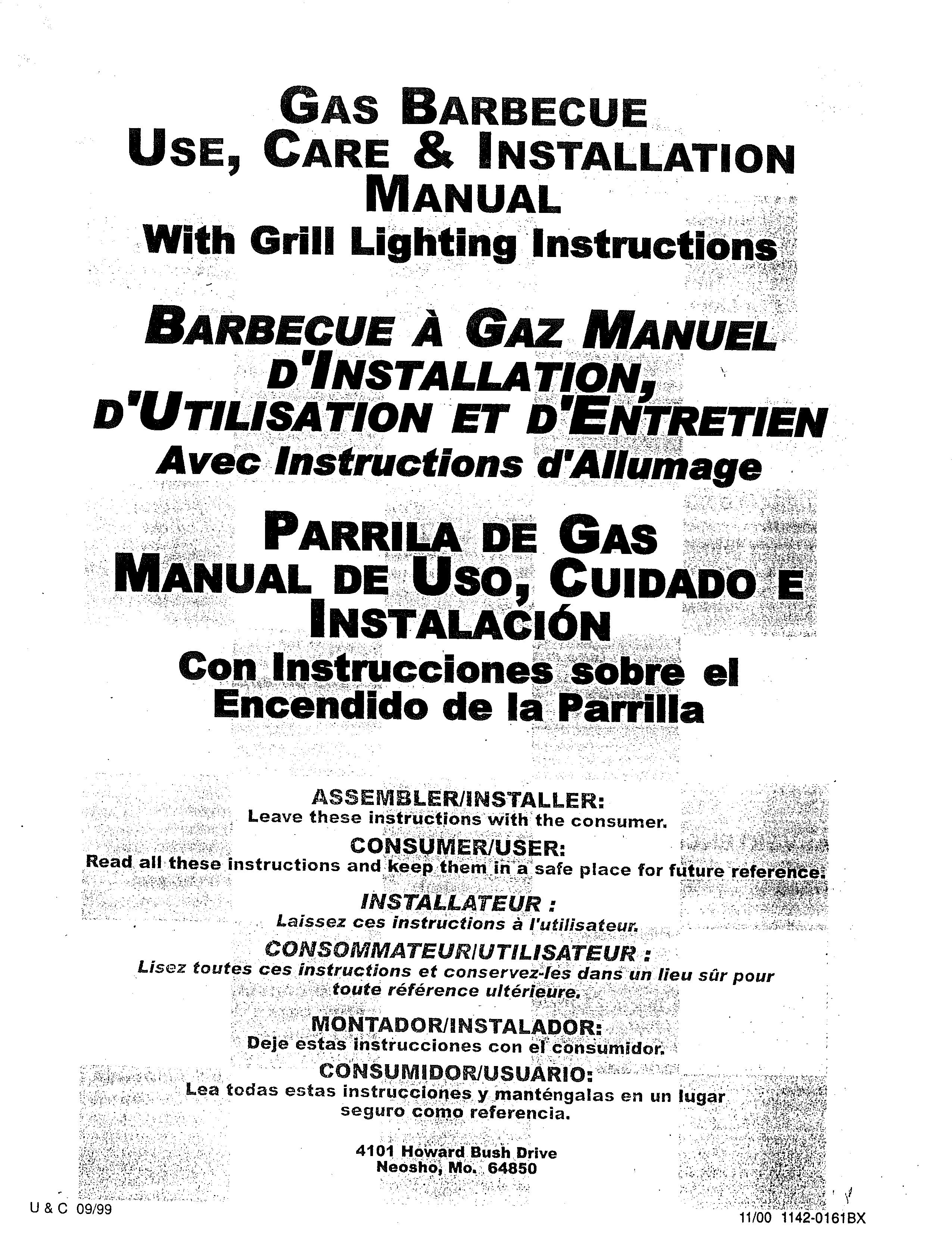 Craftsman 258.1240100 Gas Grill User Manual
