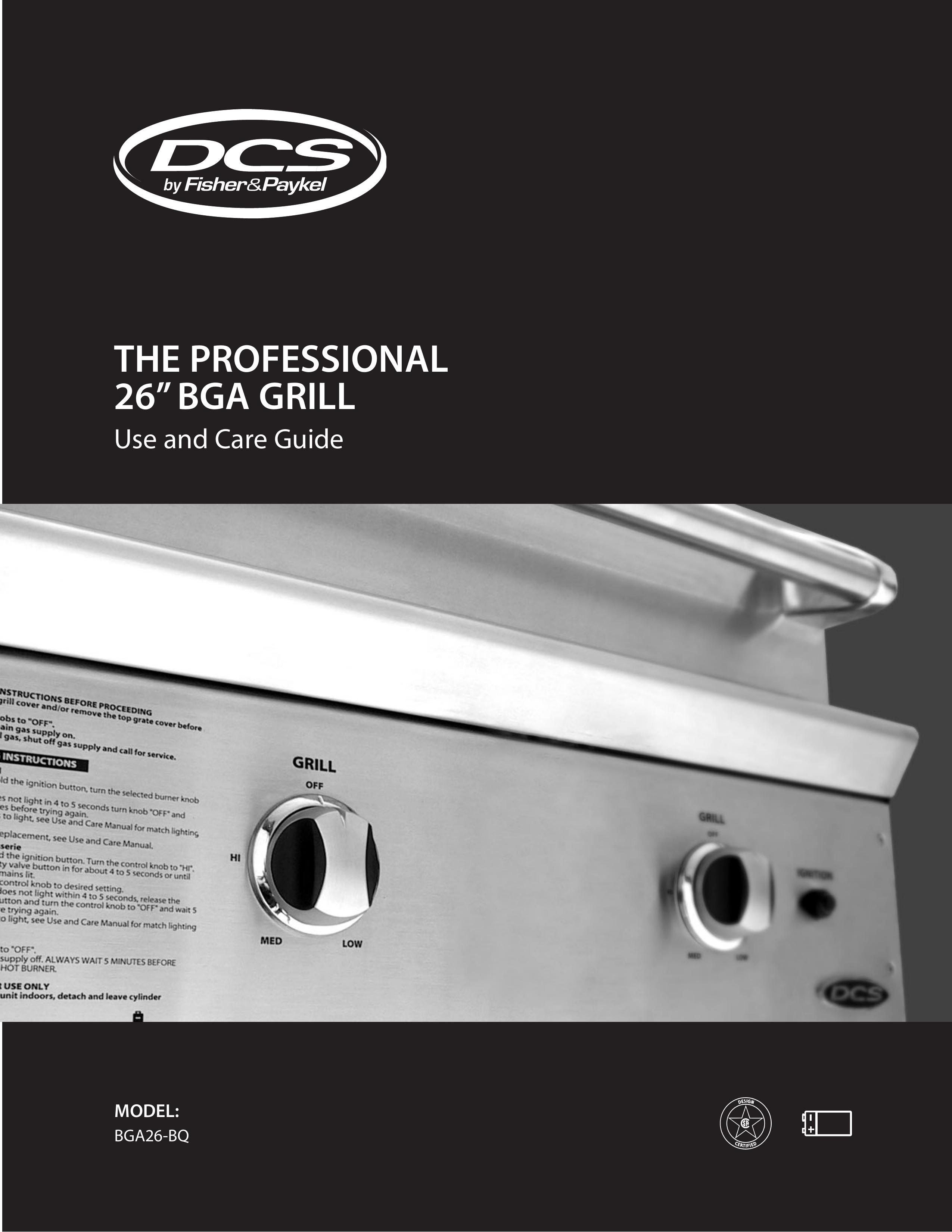 DCS BGA26-BQ Gas Grill User Manual