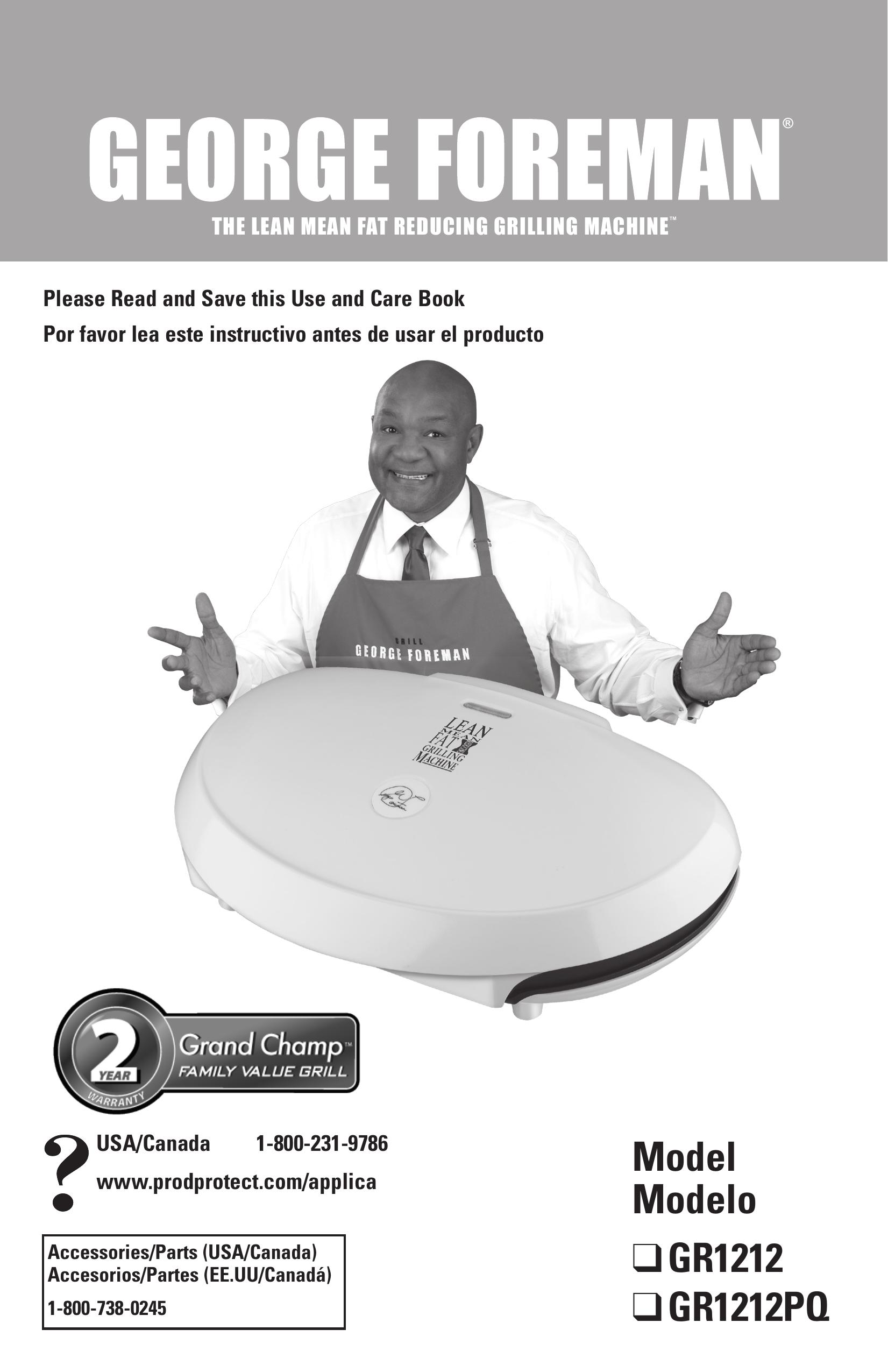 George Foreman GR1212 Gas Grill User Manual