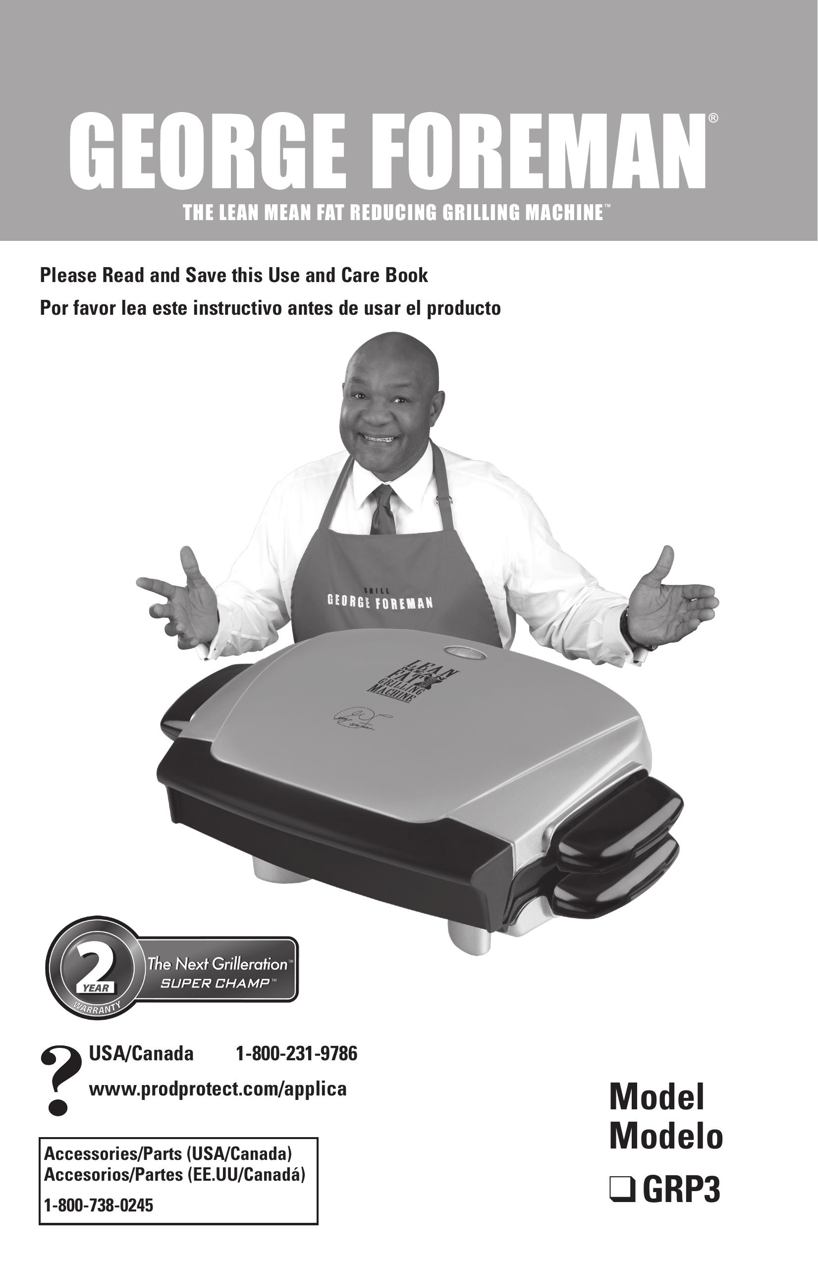 George Foreman GRP3 Gas Grill User Manual