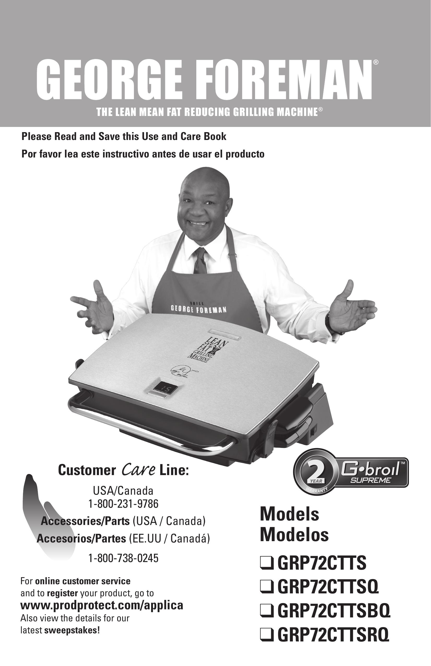 George Foreman GRP72CTTS Gas Grill User Manual