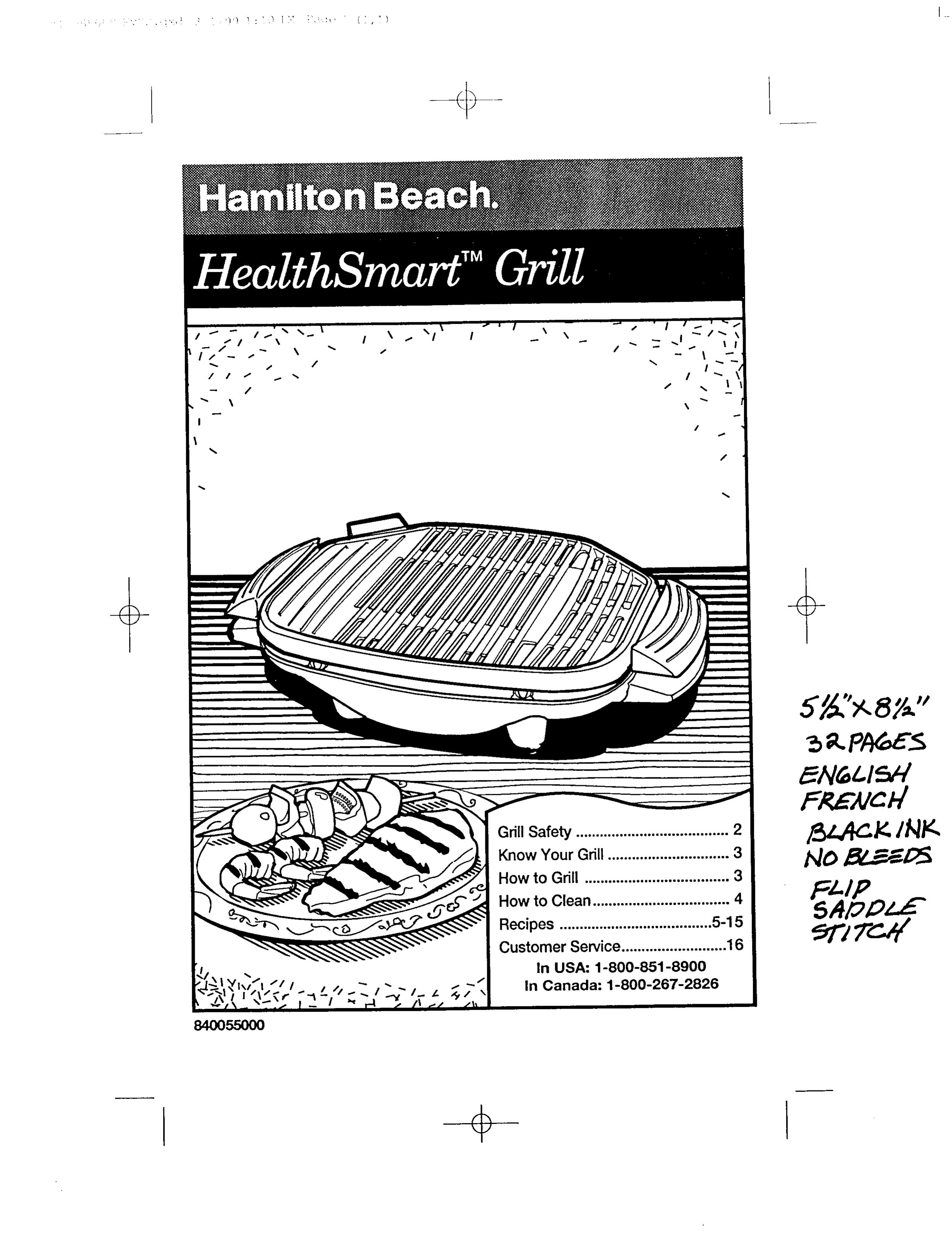 Hamilton Beach 31585 Gas Grill User Manual