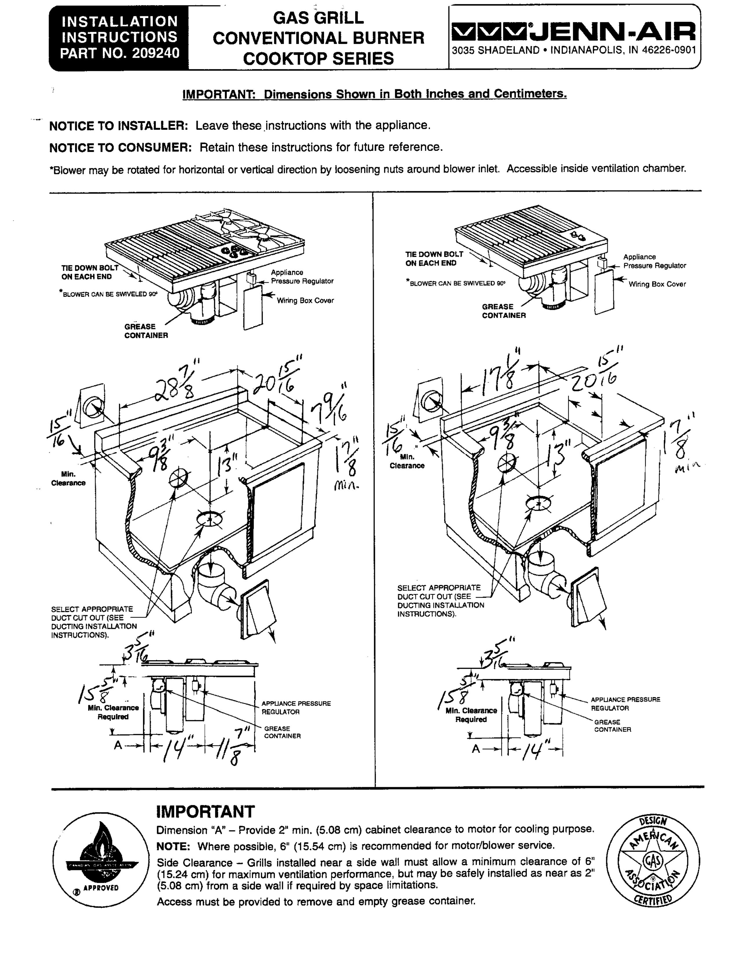 Jenn-Air 209240 Gas Grill User Manual