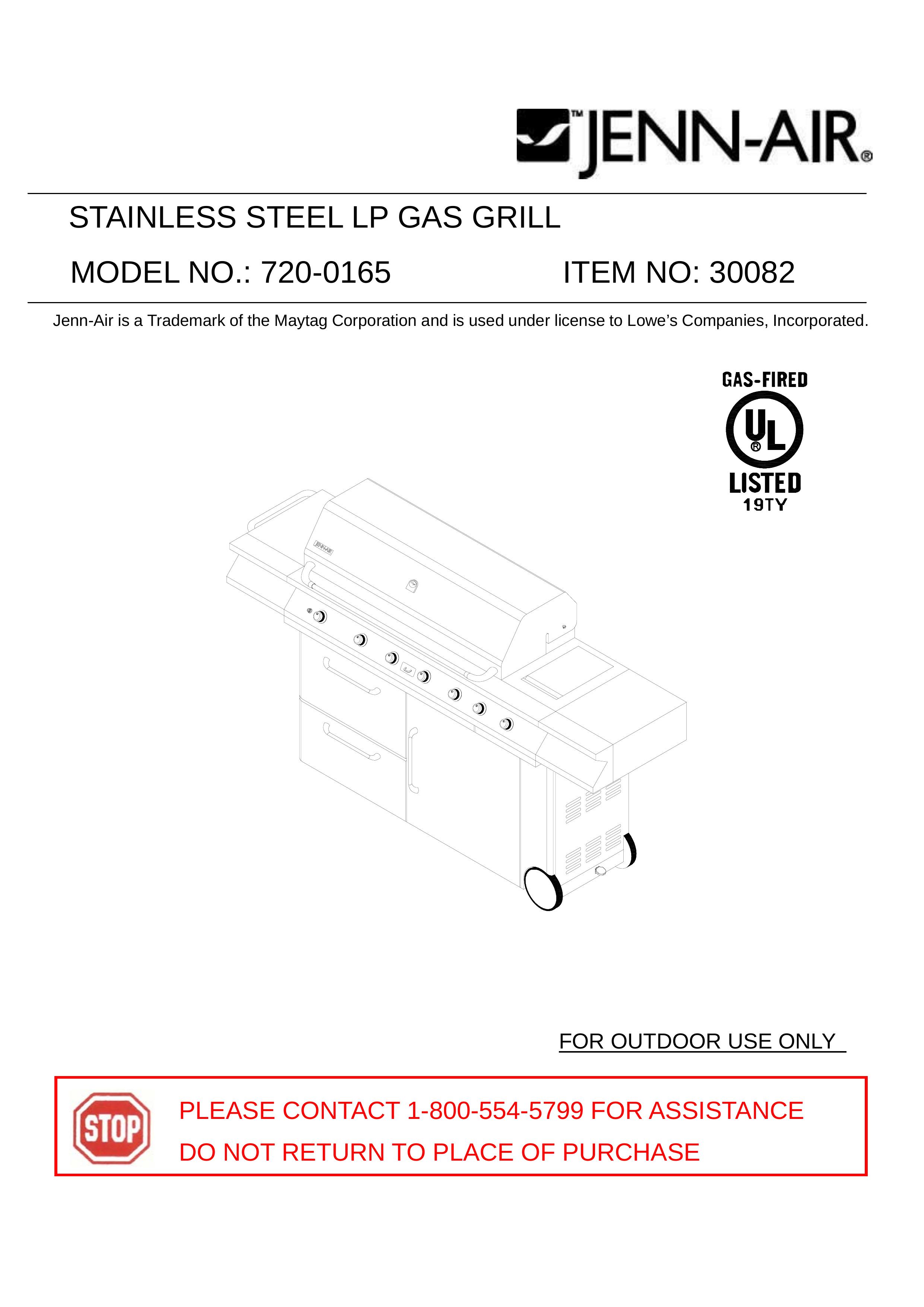 Jenn-Air 720-0165 Gas Grill User Manual