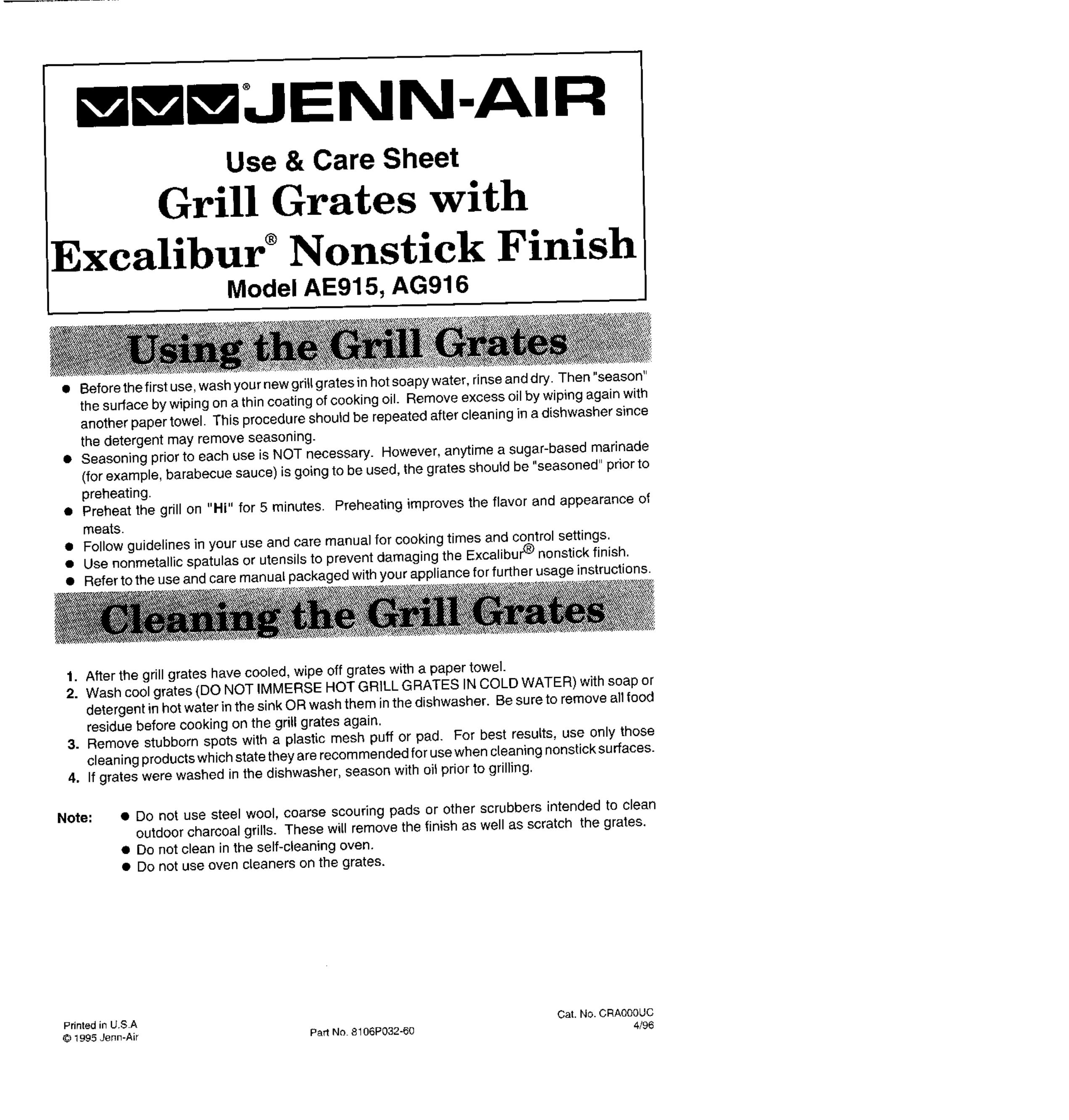 Jenn-Air AE915 Gas Grill User Manual