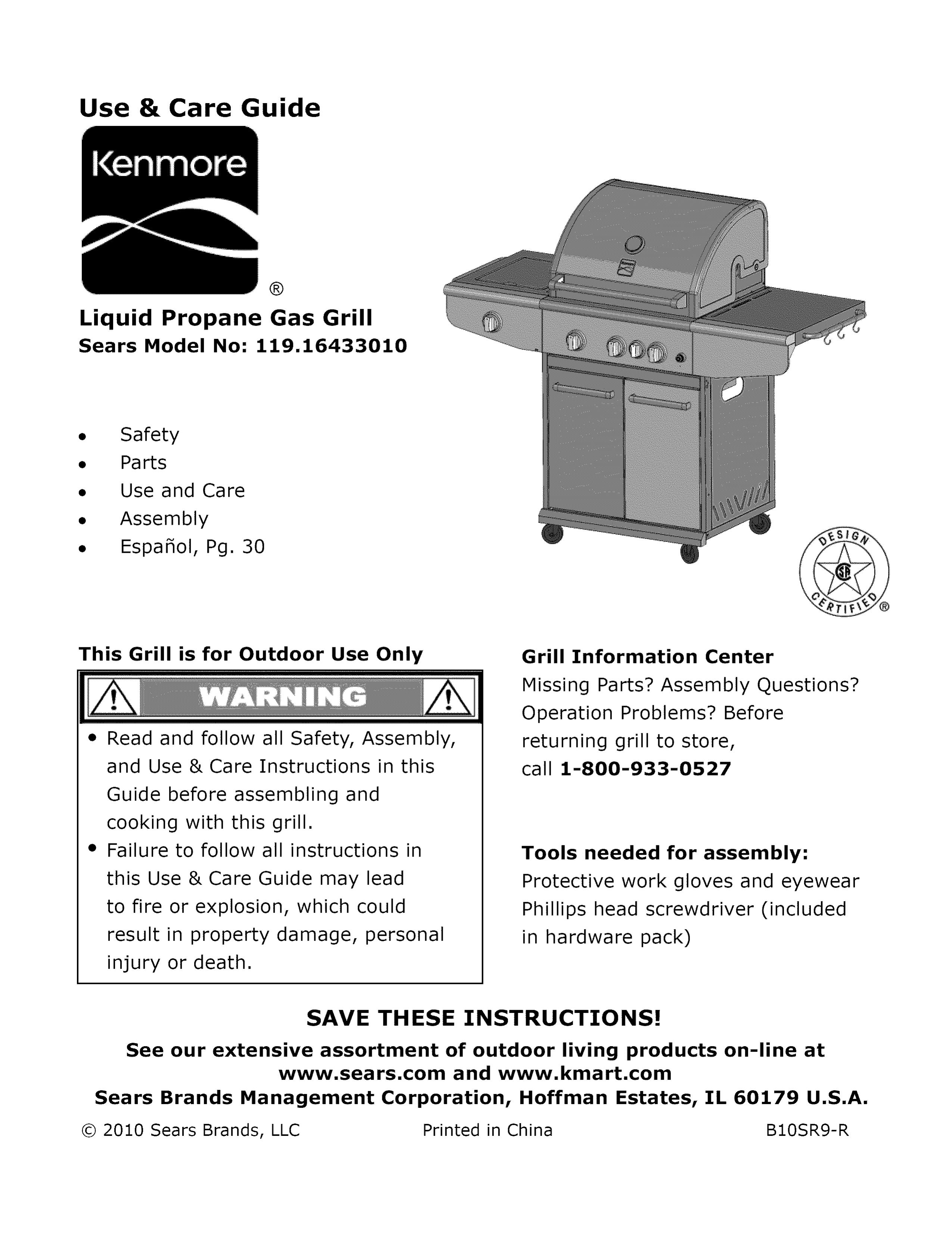 Kenmore 119.1643301 Gas Grill User Manual