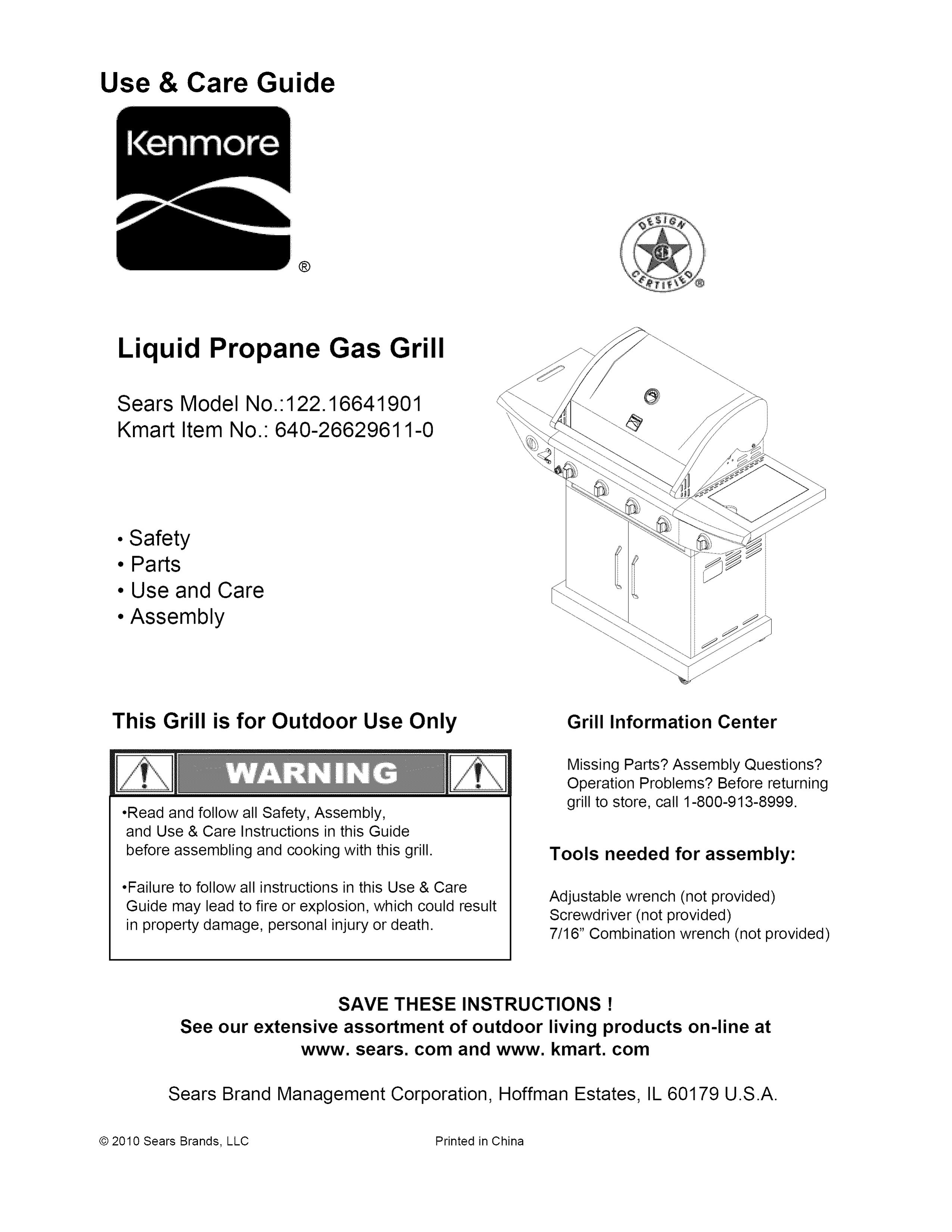 Kenmore 122.166419 Gas Grill User Manual