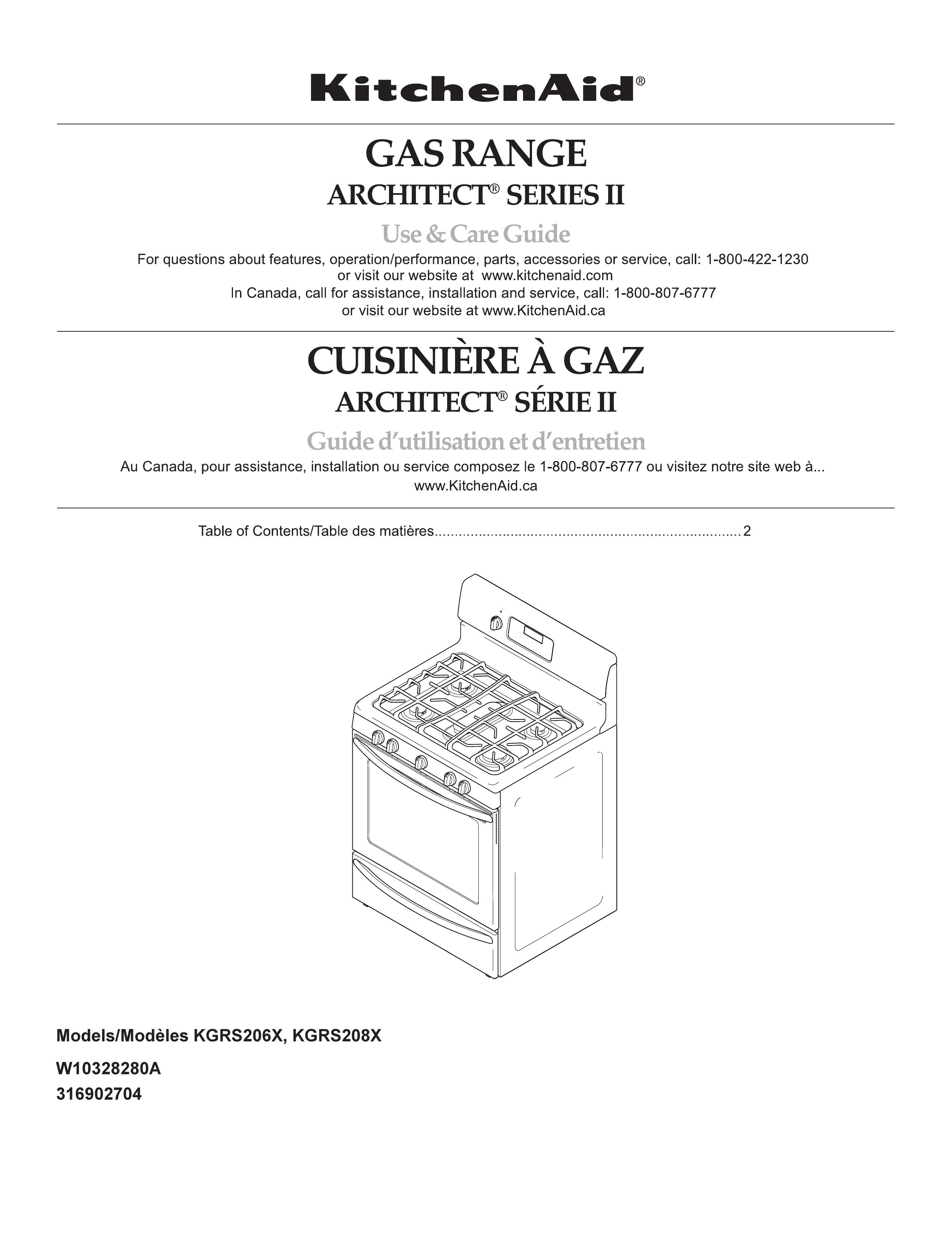 KitchenAid Gas Range Architect Series II Gas Grill User Manual