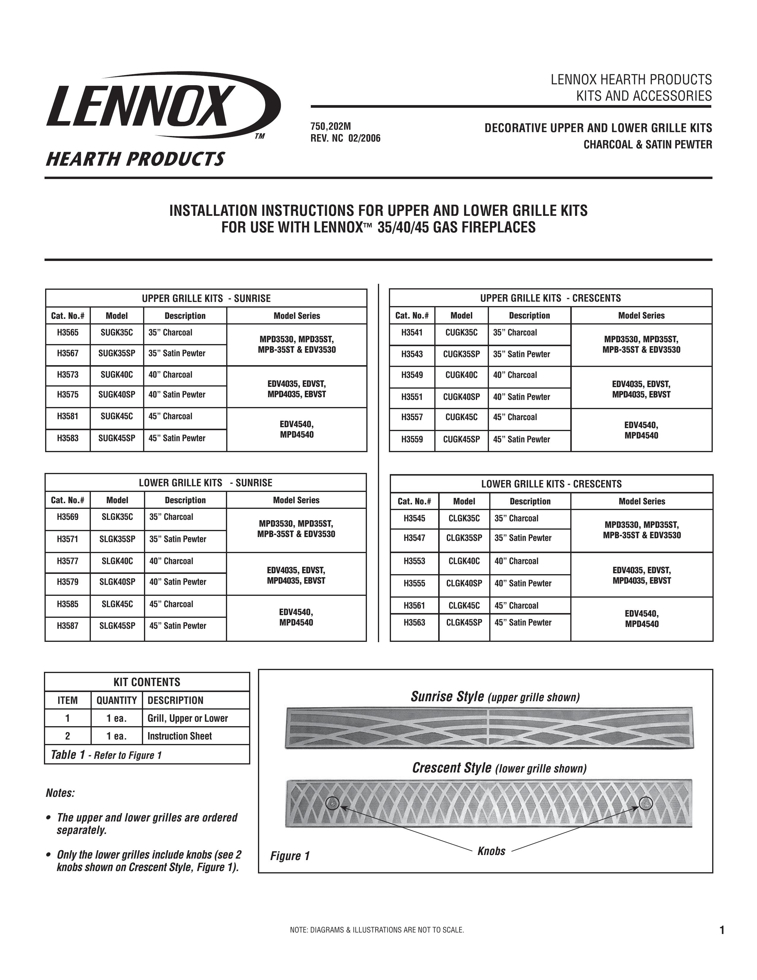 Lennox Hearth H3541 CUGK35C 35" CHARCOAL Gas Grill User Manual