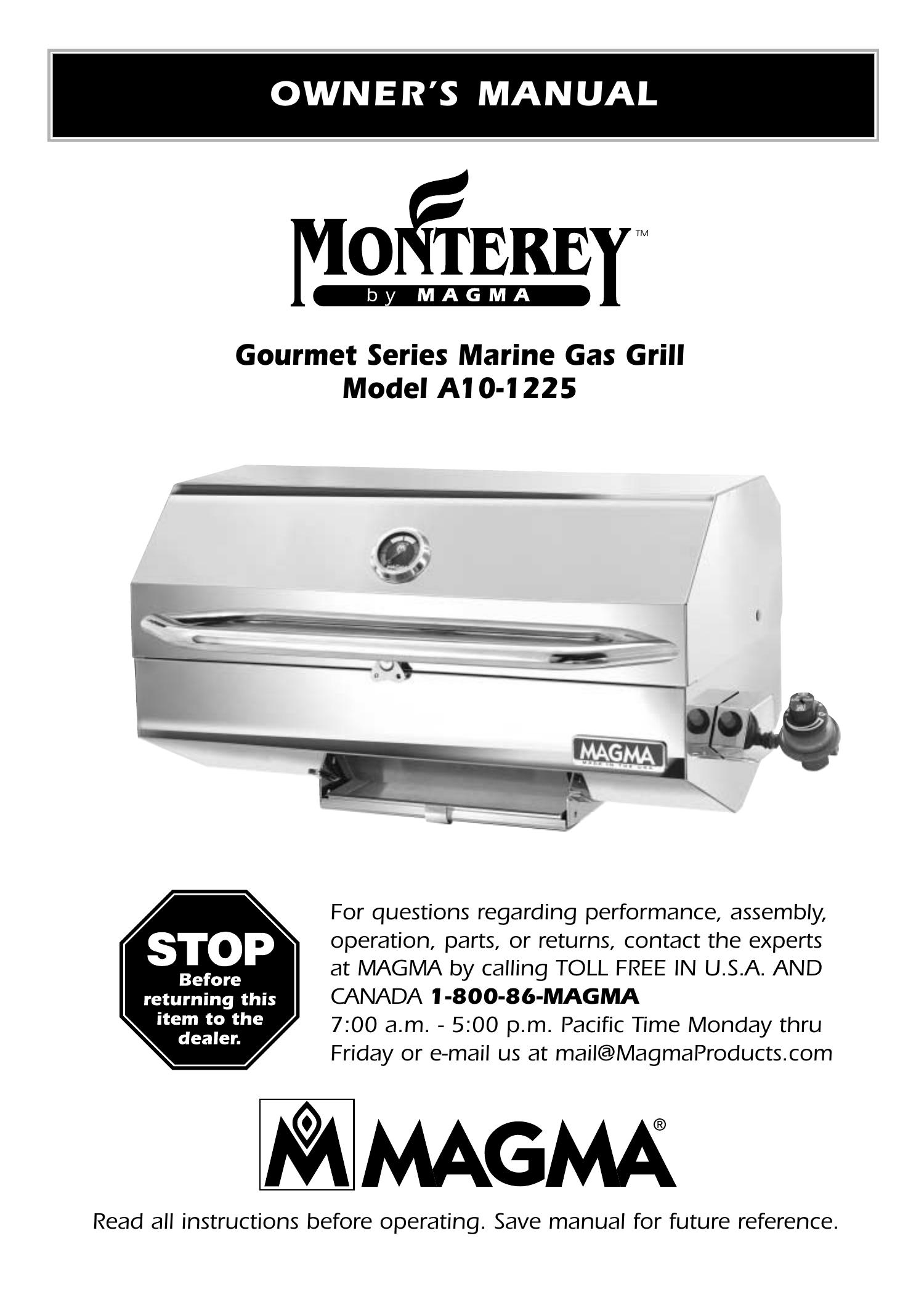 Magma A10-1225 Gas Grill User Manual