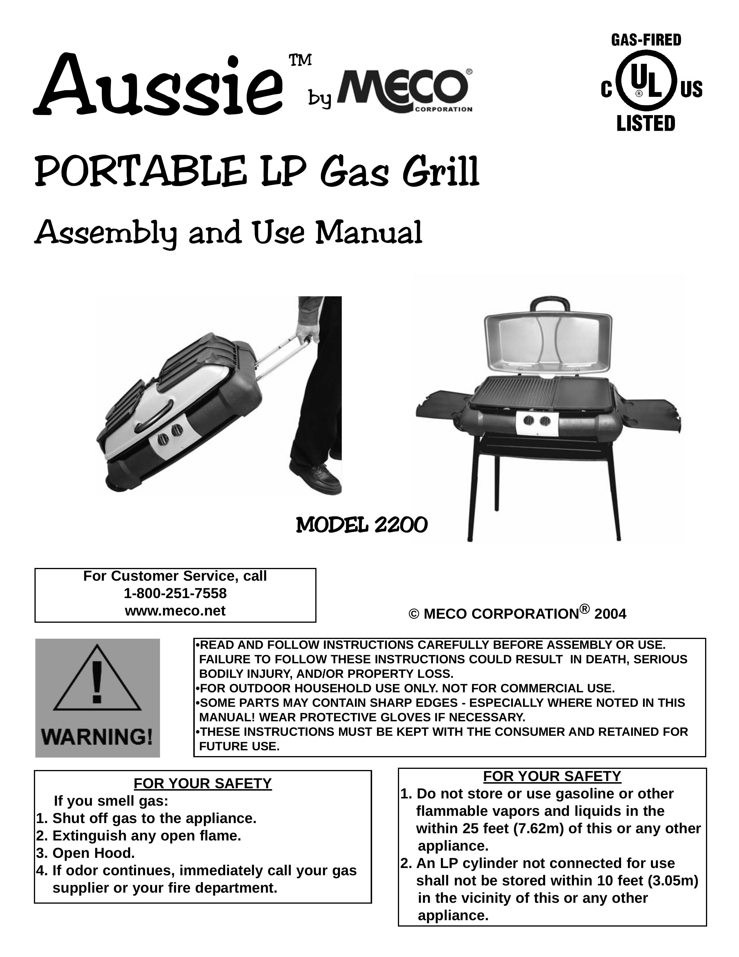 Meco 2200 Gas Grill User Manual