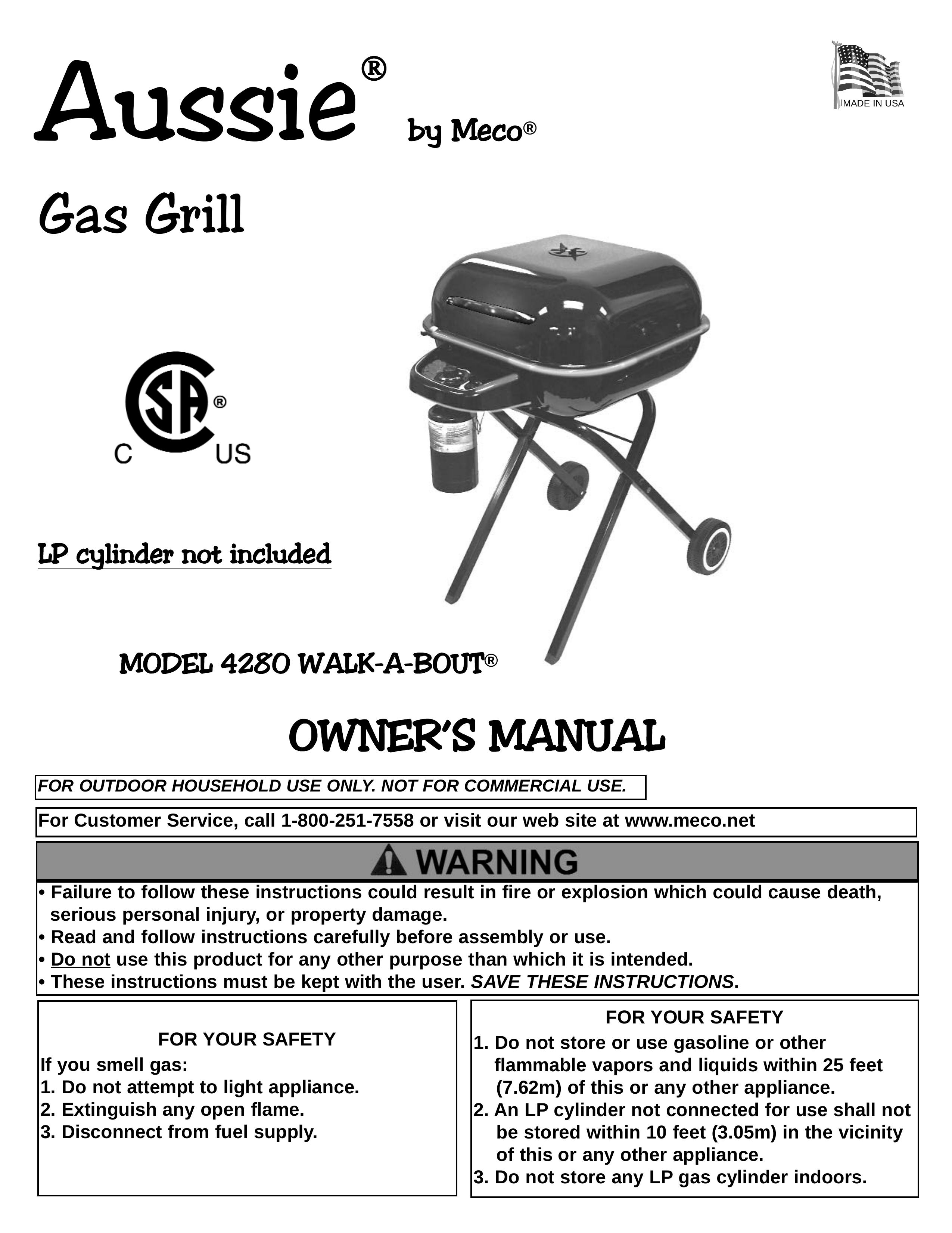 Meco 4280 Walk-a-bout Gas Grill User Manual
