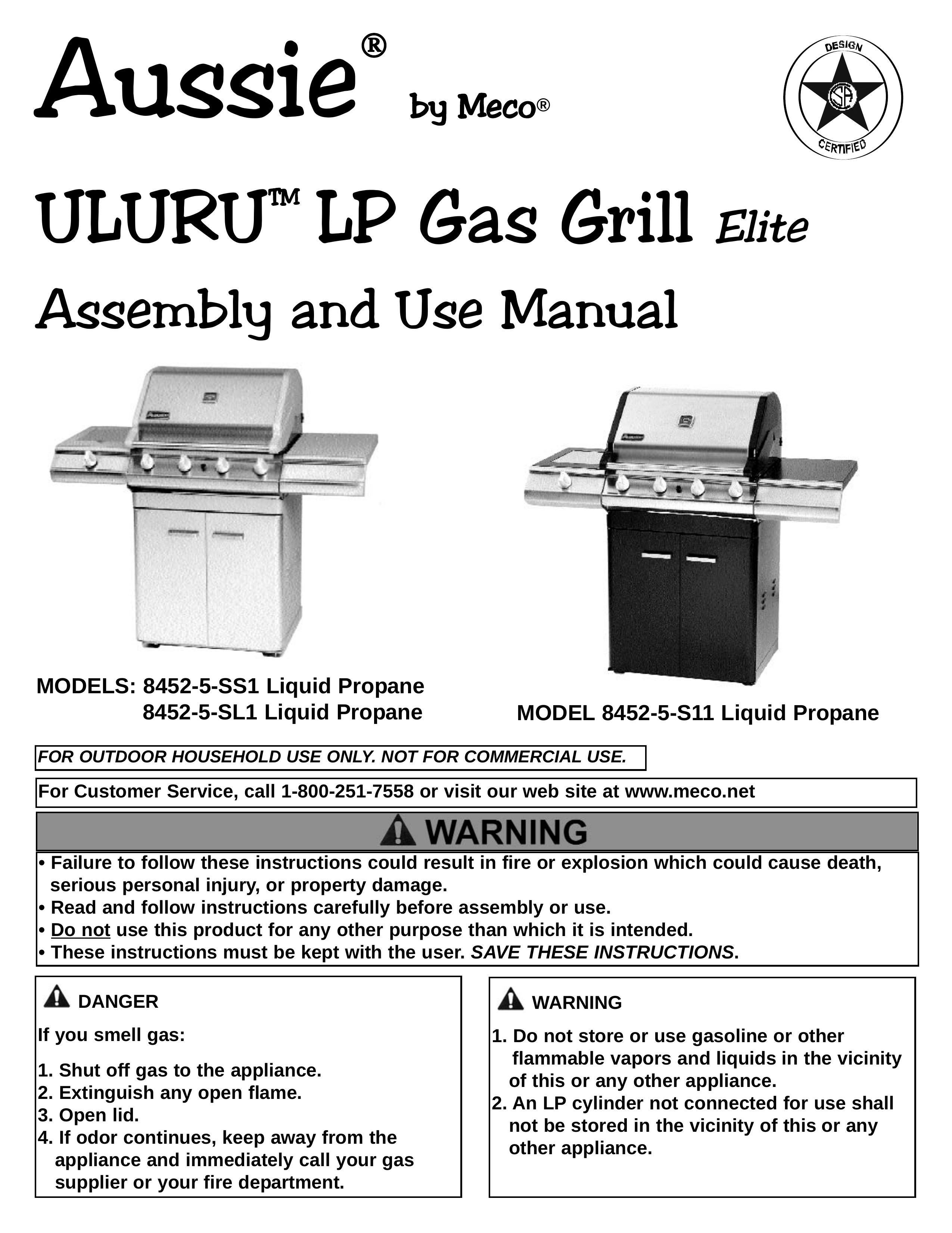 Meco 8452-5-SS1 Gas Grill User Manual