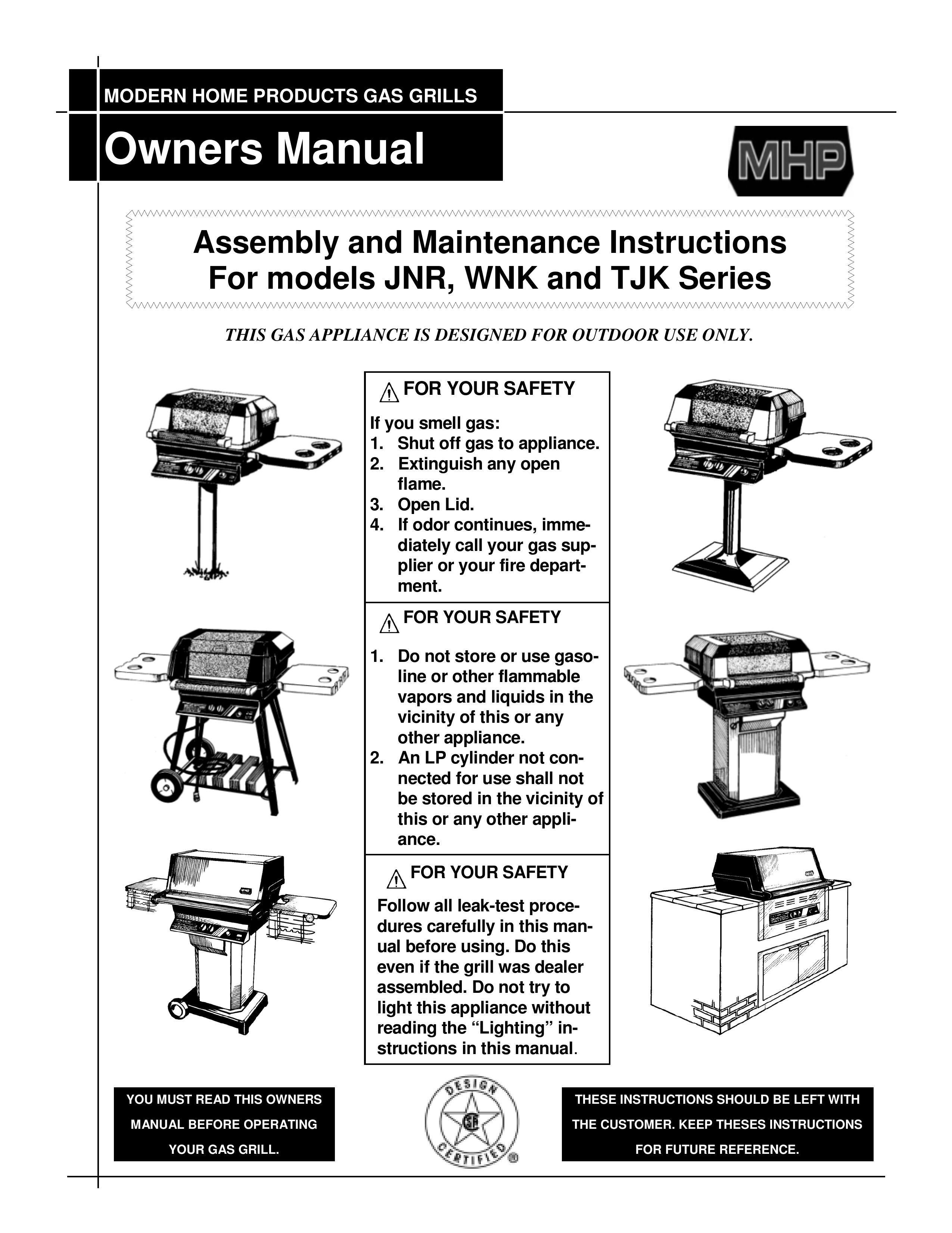 MHP JNR Gas Grill User Manual
