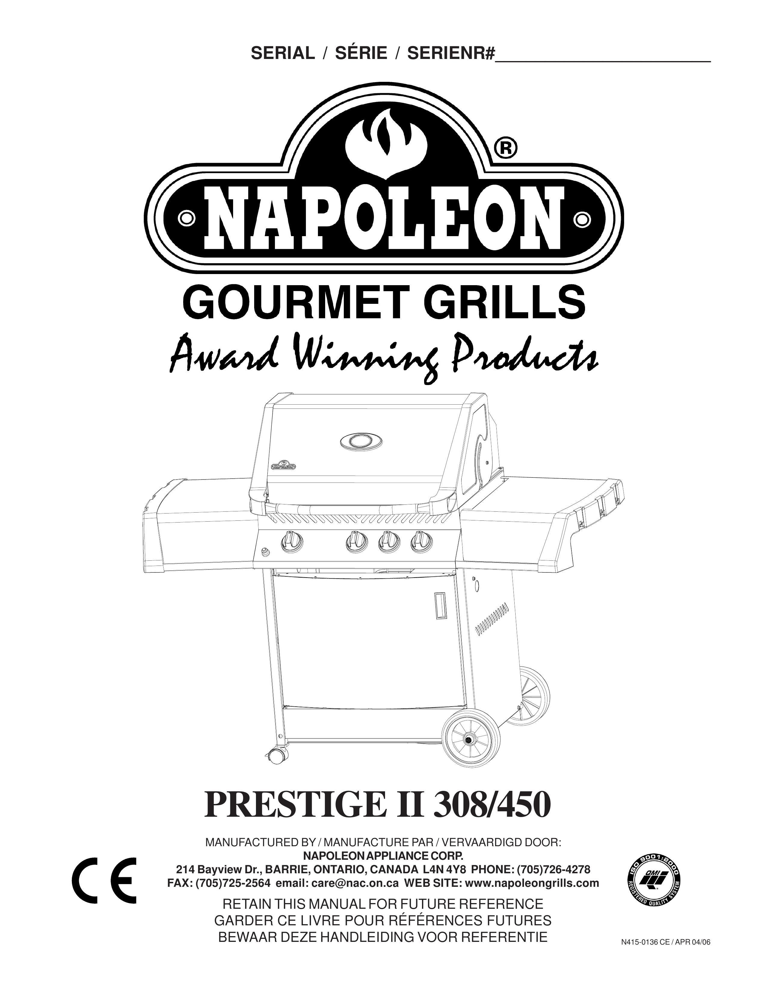 Napoleon Grills 308 Gas Grill User Manual