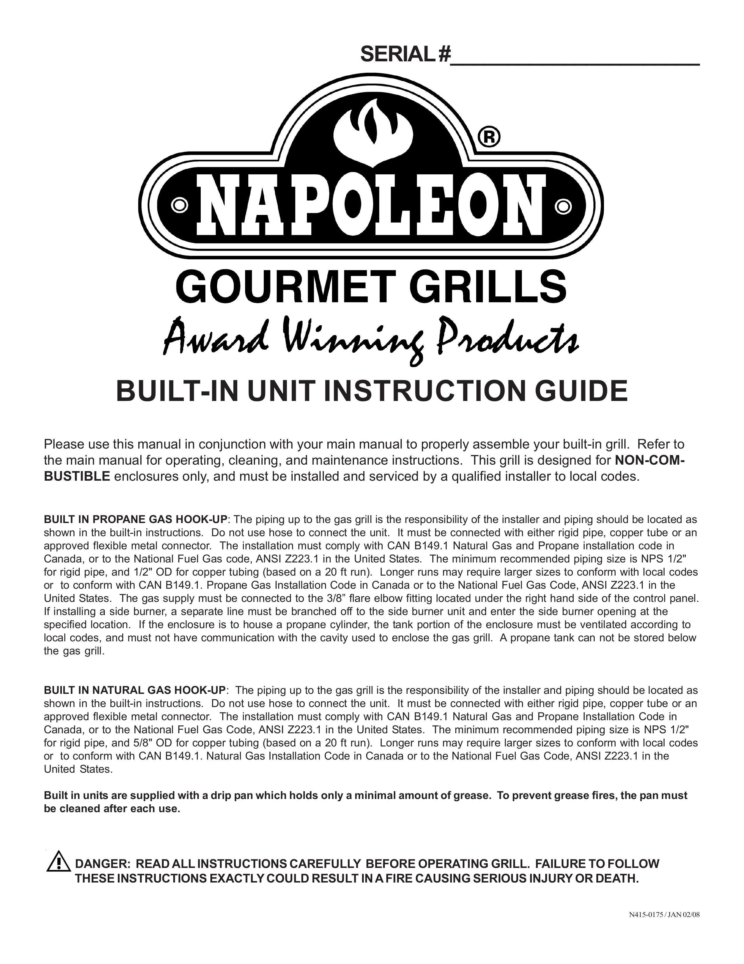 Napoleon Grills BIPT450 Gas Grill User Manual