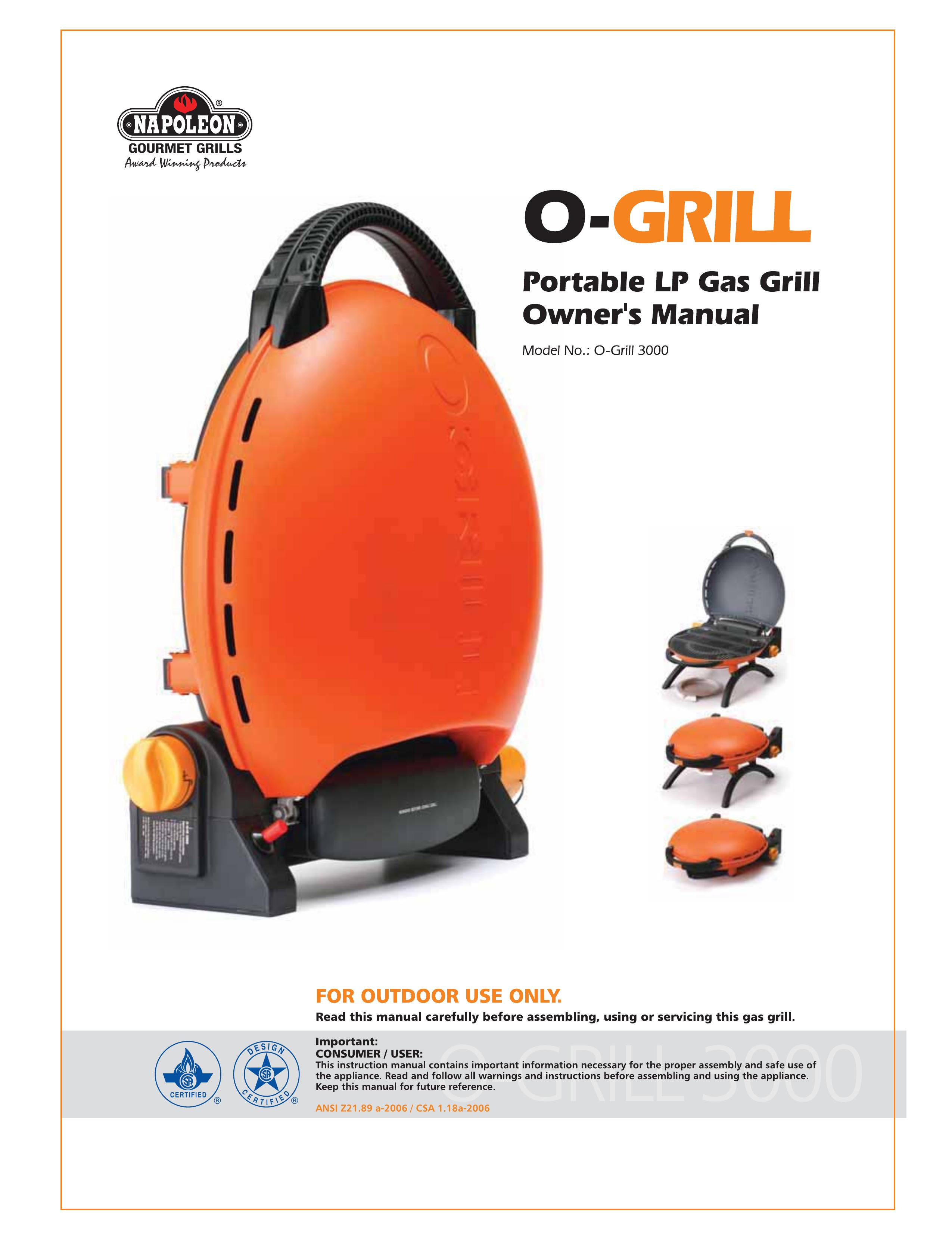 Napoleon Grills O-Grill 3000 Gas Grill User Manual