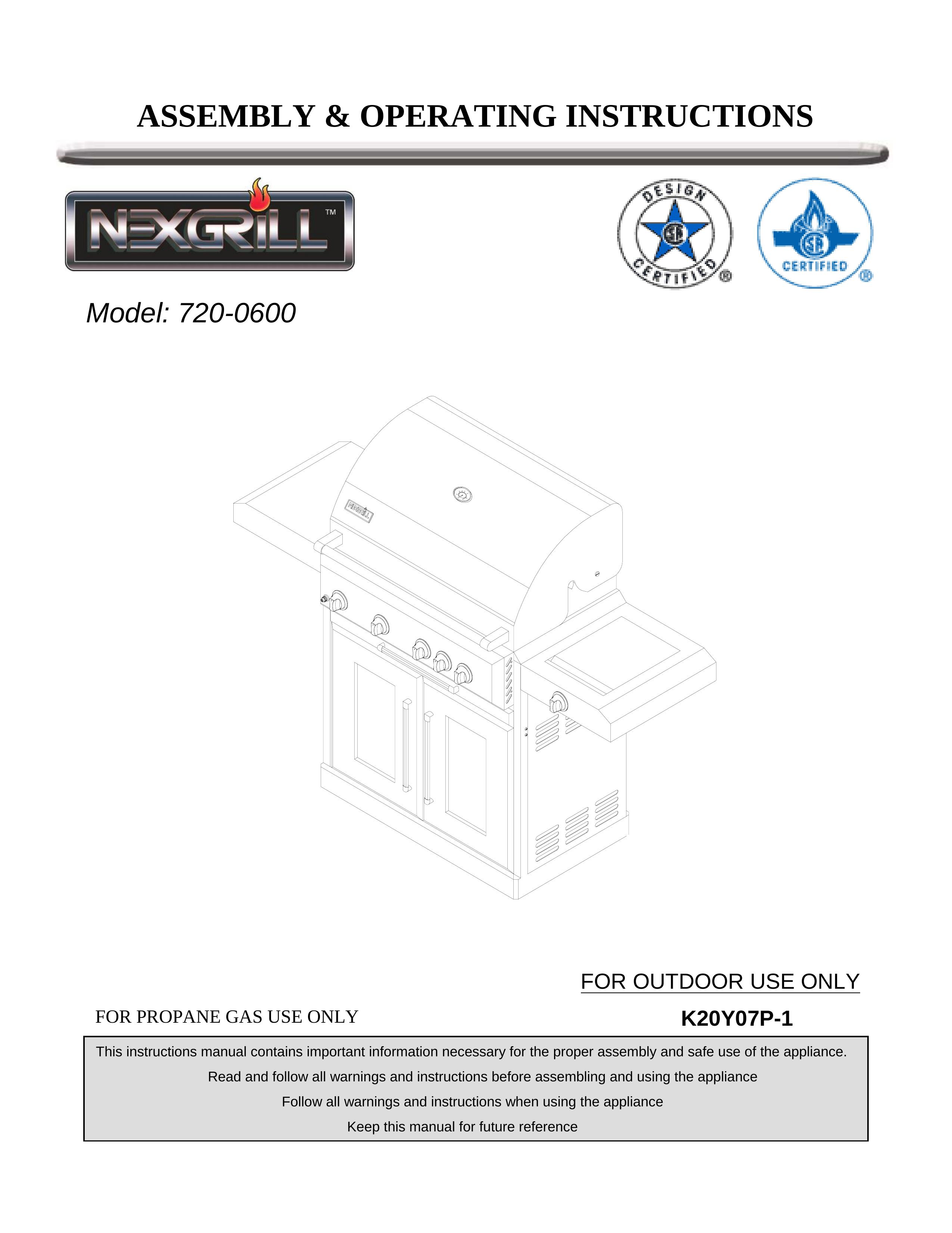 Nexgrill 720-0600 Gas Grill User Manual