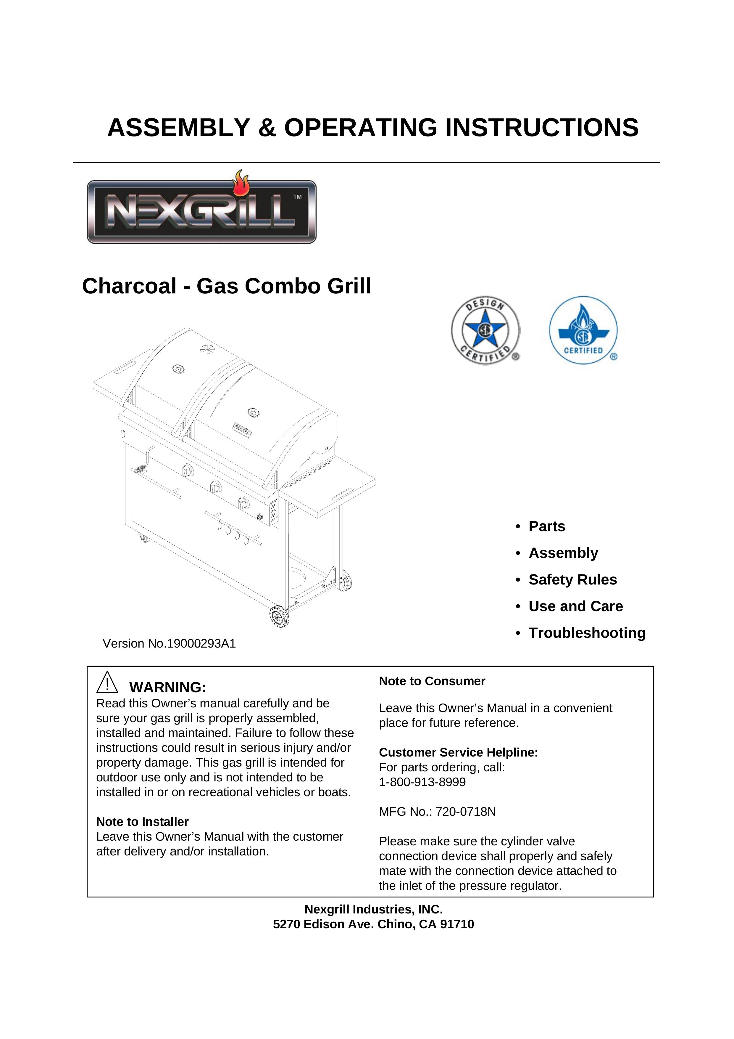 Nexgrill 720-0718N Gas Grill User Manual