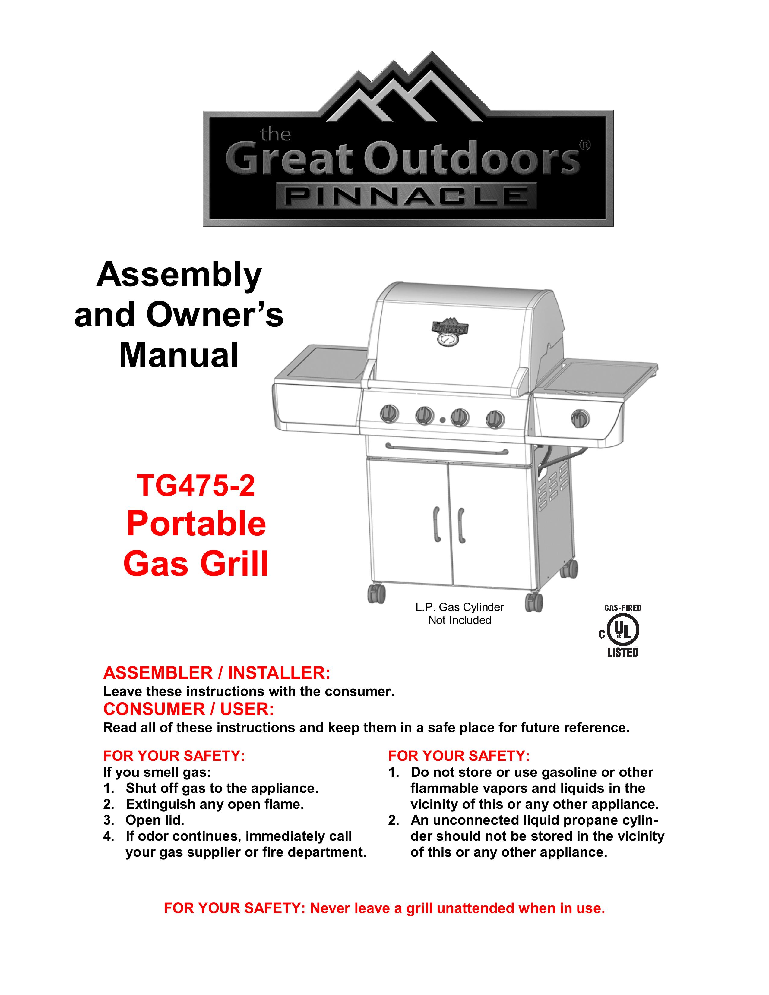 Pinnacle Speakers TG475-2 Gas Grill User Manual
