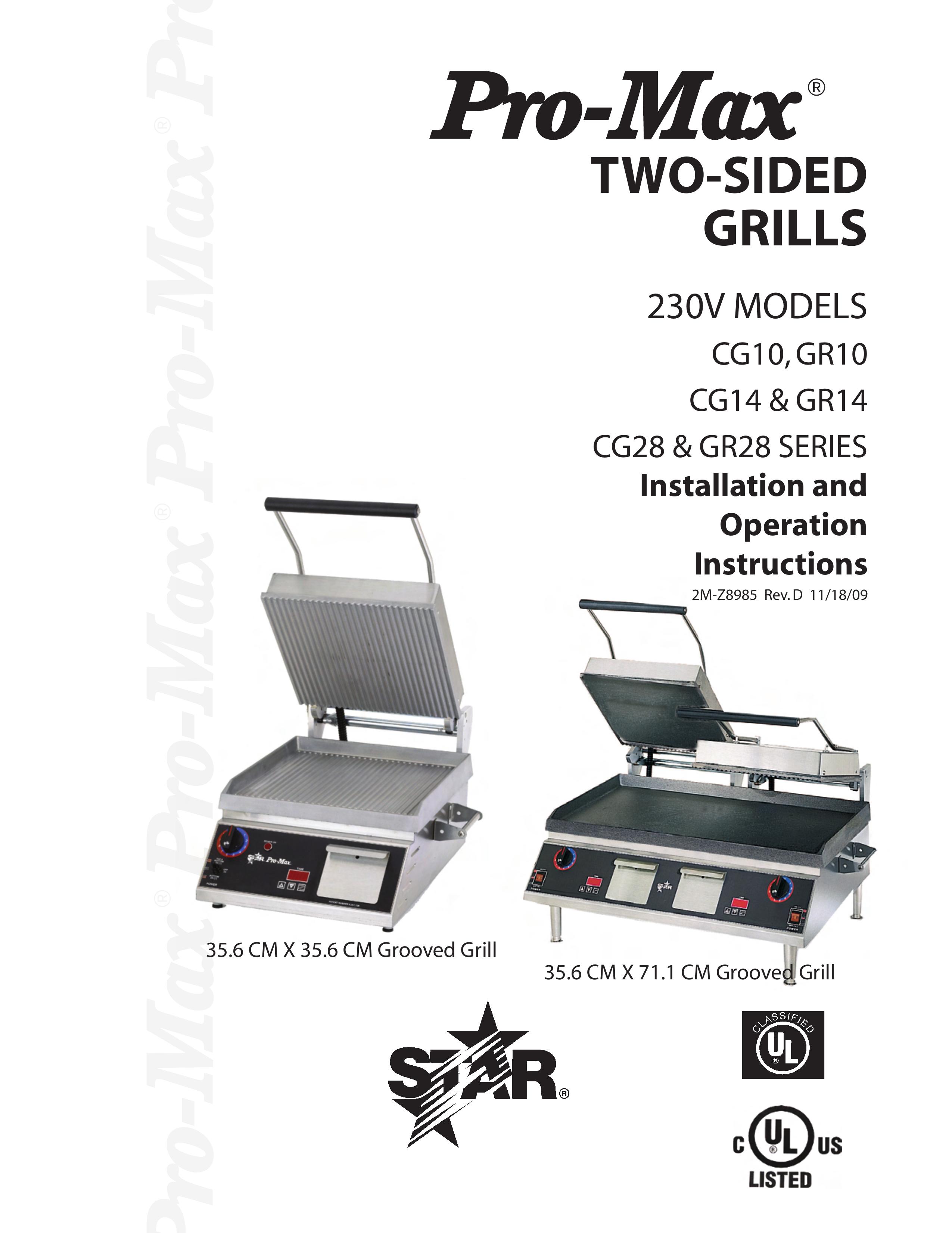 Star Manufacturing CG10 Gas Grill User Manual