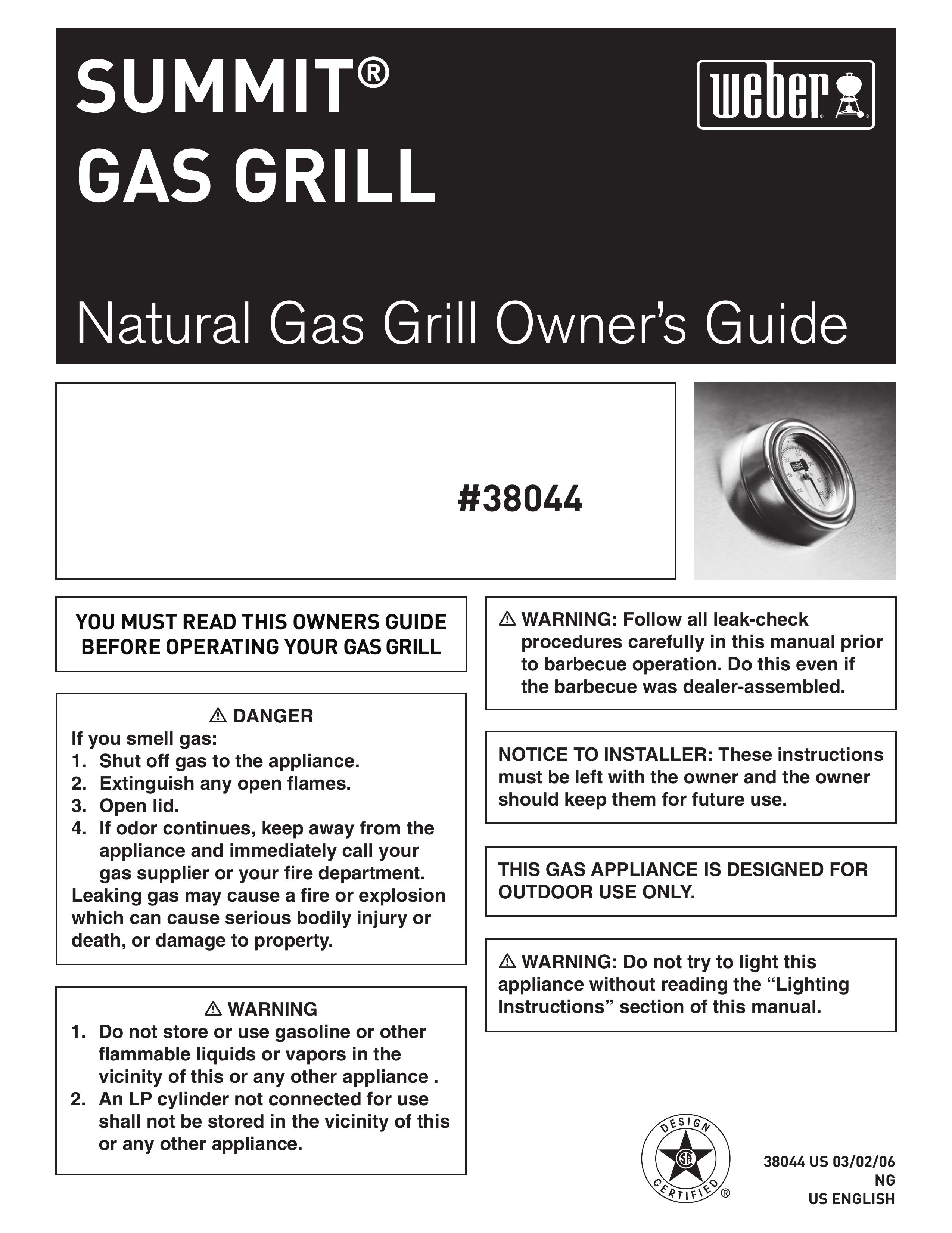 Summit 38044 Gas Grill User Manual
