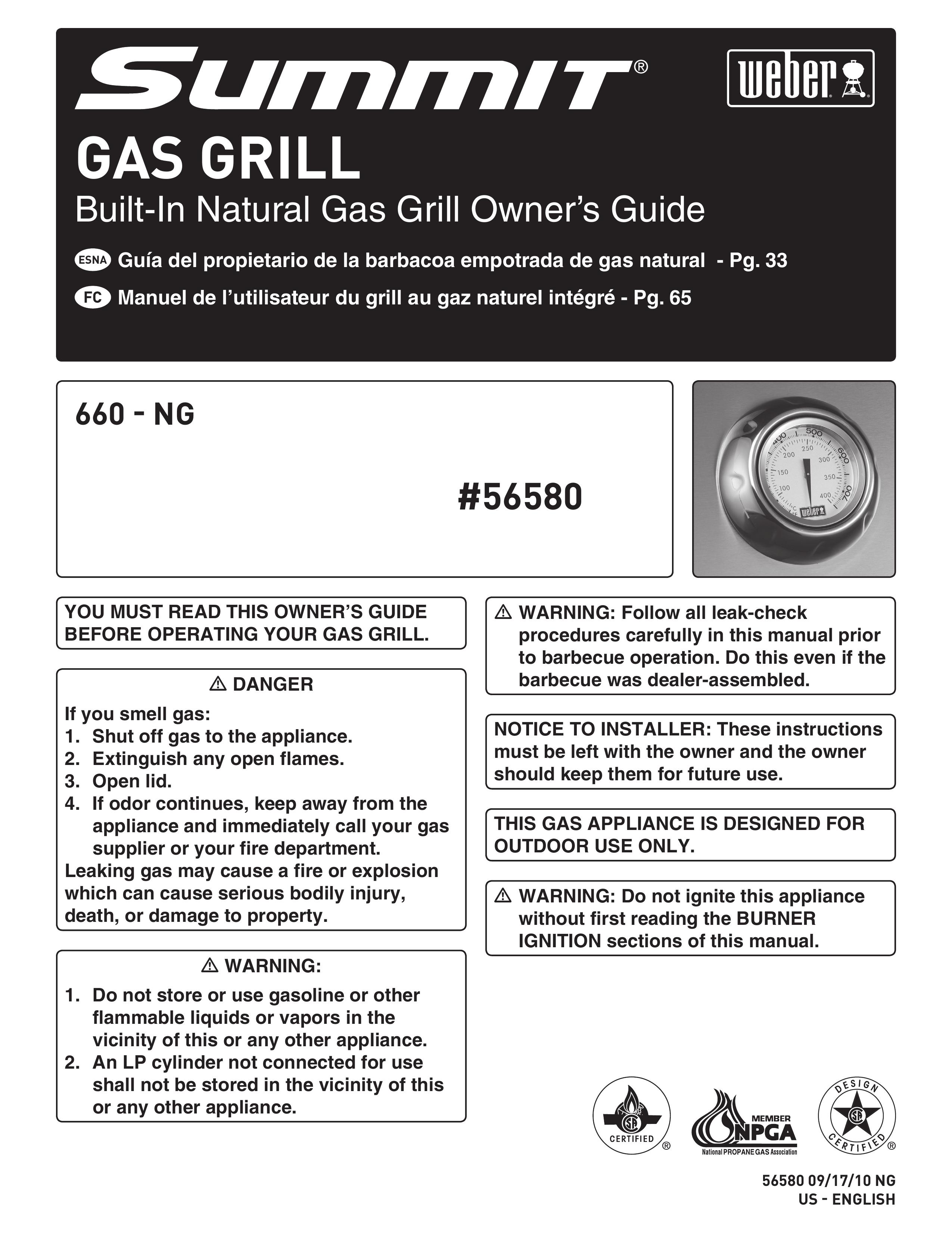 Summit 56580 Gas Grill User Manual