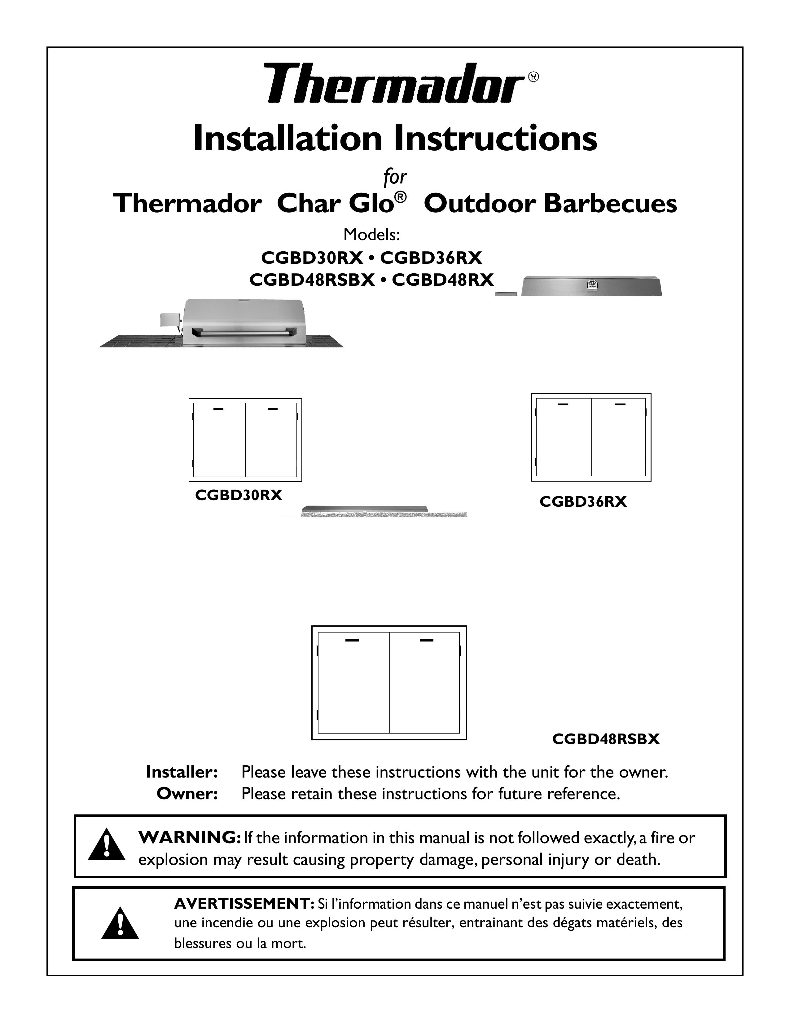 Thermador CGBD30RX Gas Grill User Manual
