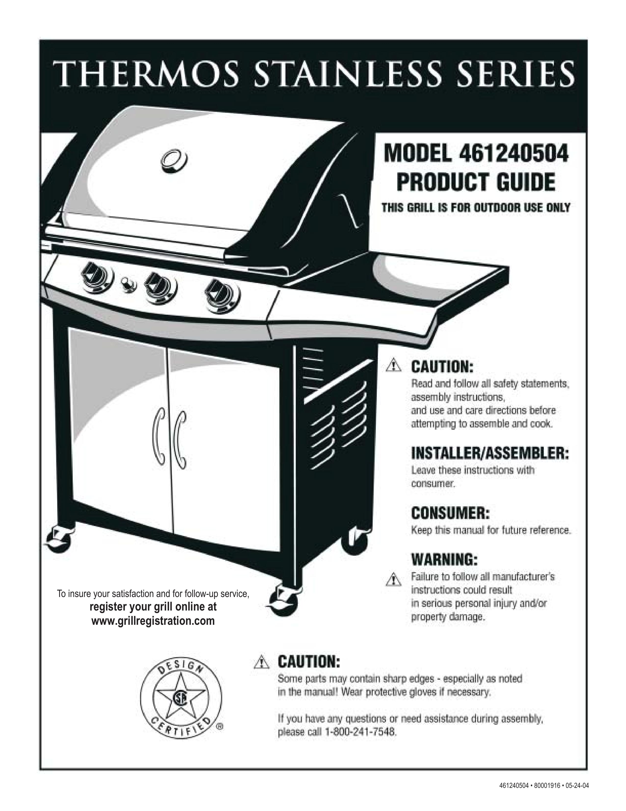 Thermos 461240504 Gas Grill User Manual