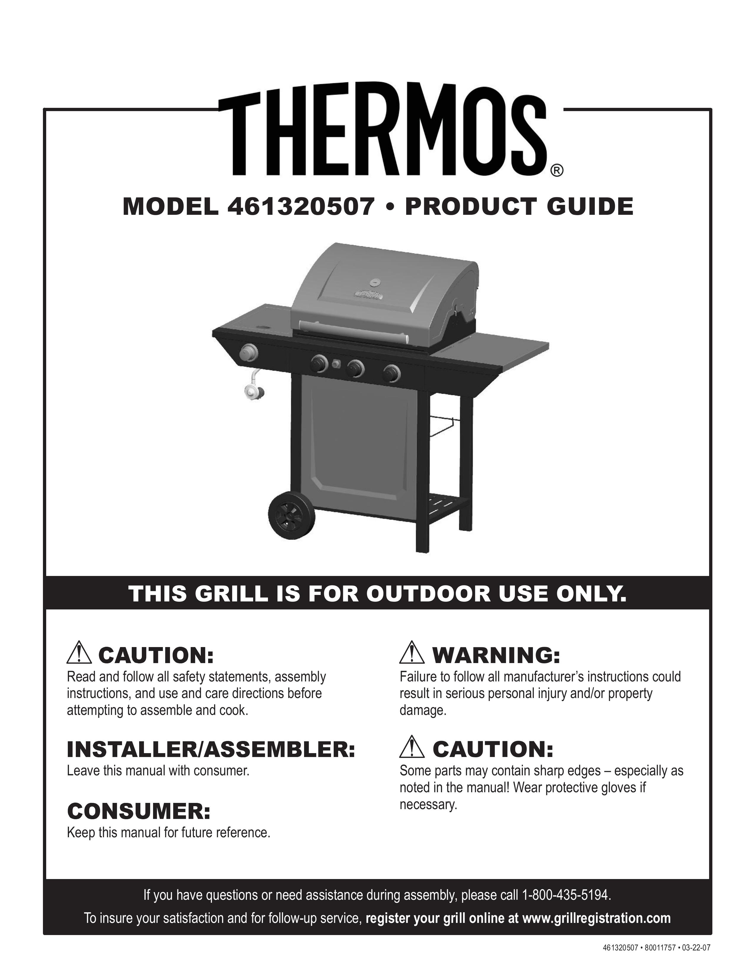 Thermos 461320507 Gas Grill User Manual