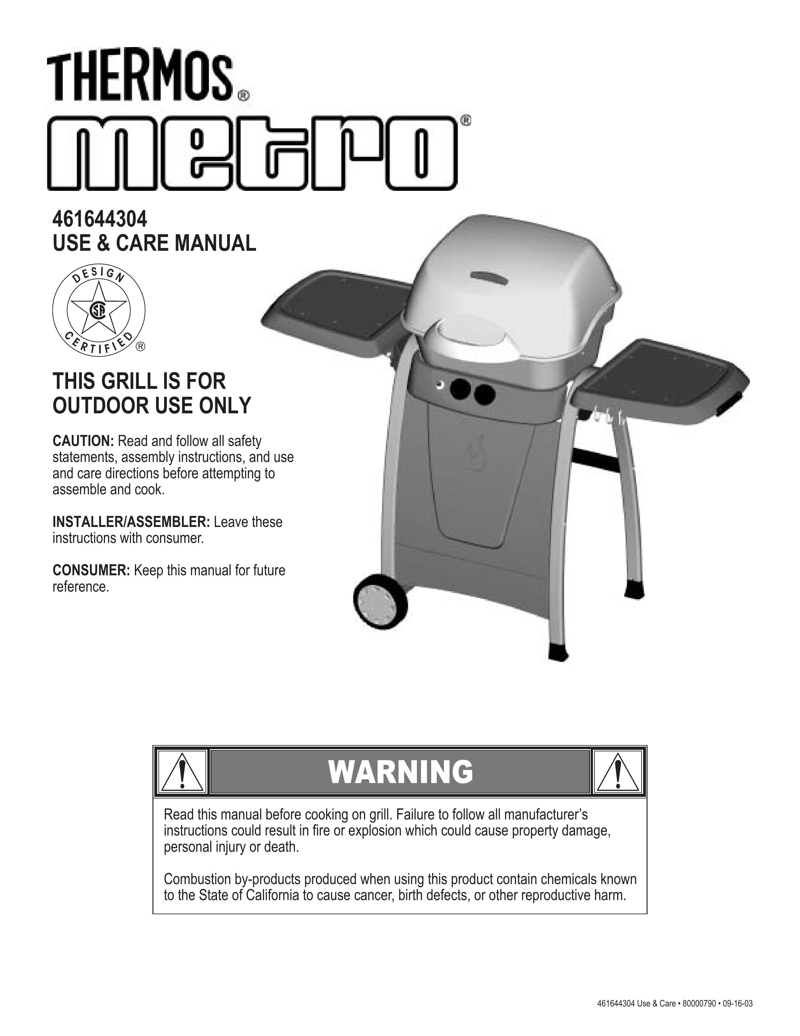 Thermos 461644304 Gas Grill User Manual