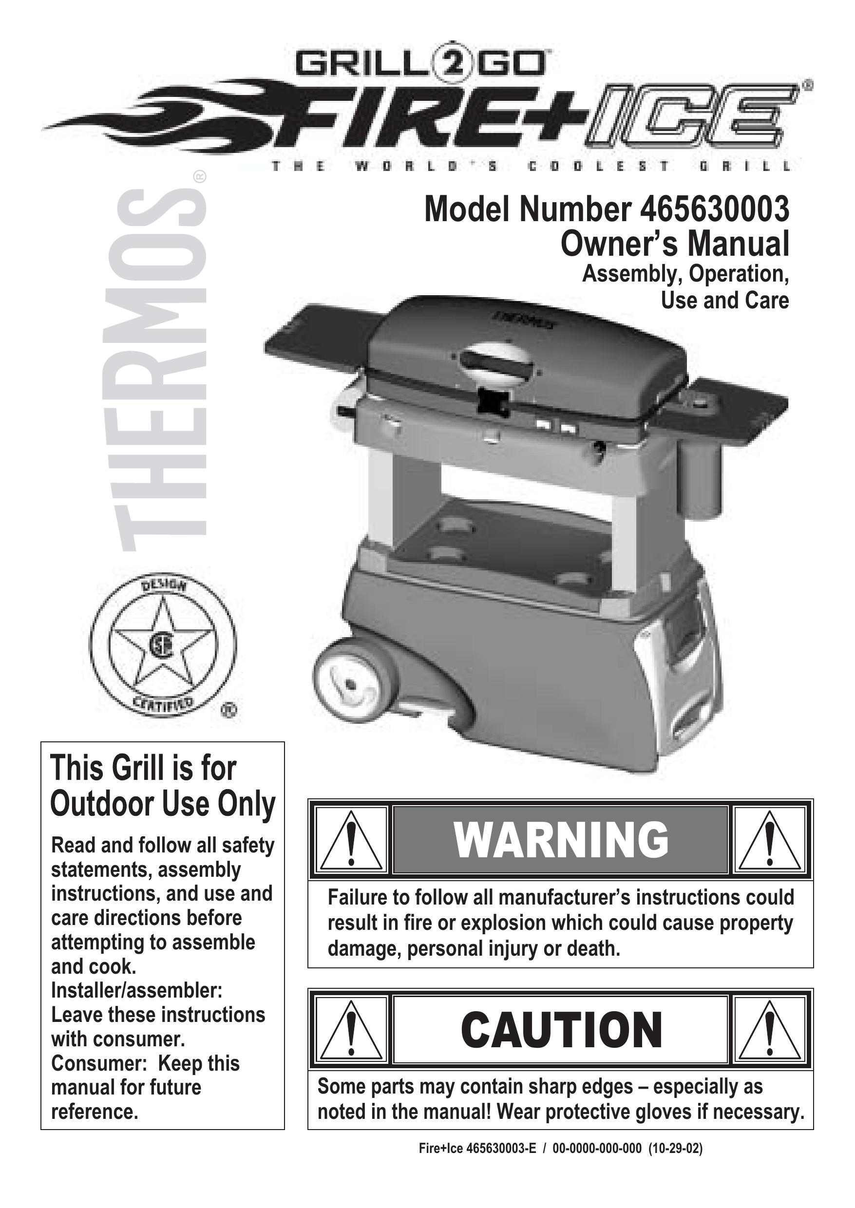 Thermos 465630003 Gas Grill User Manual