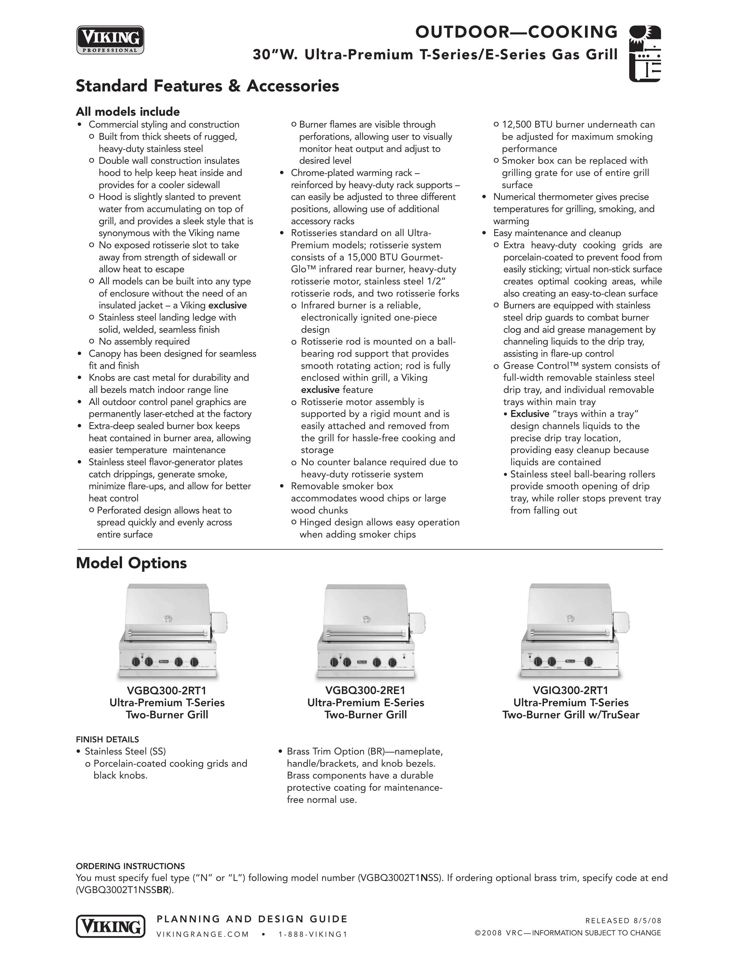 Viking VGBQ3002T1NSS Gas Grill User Manual