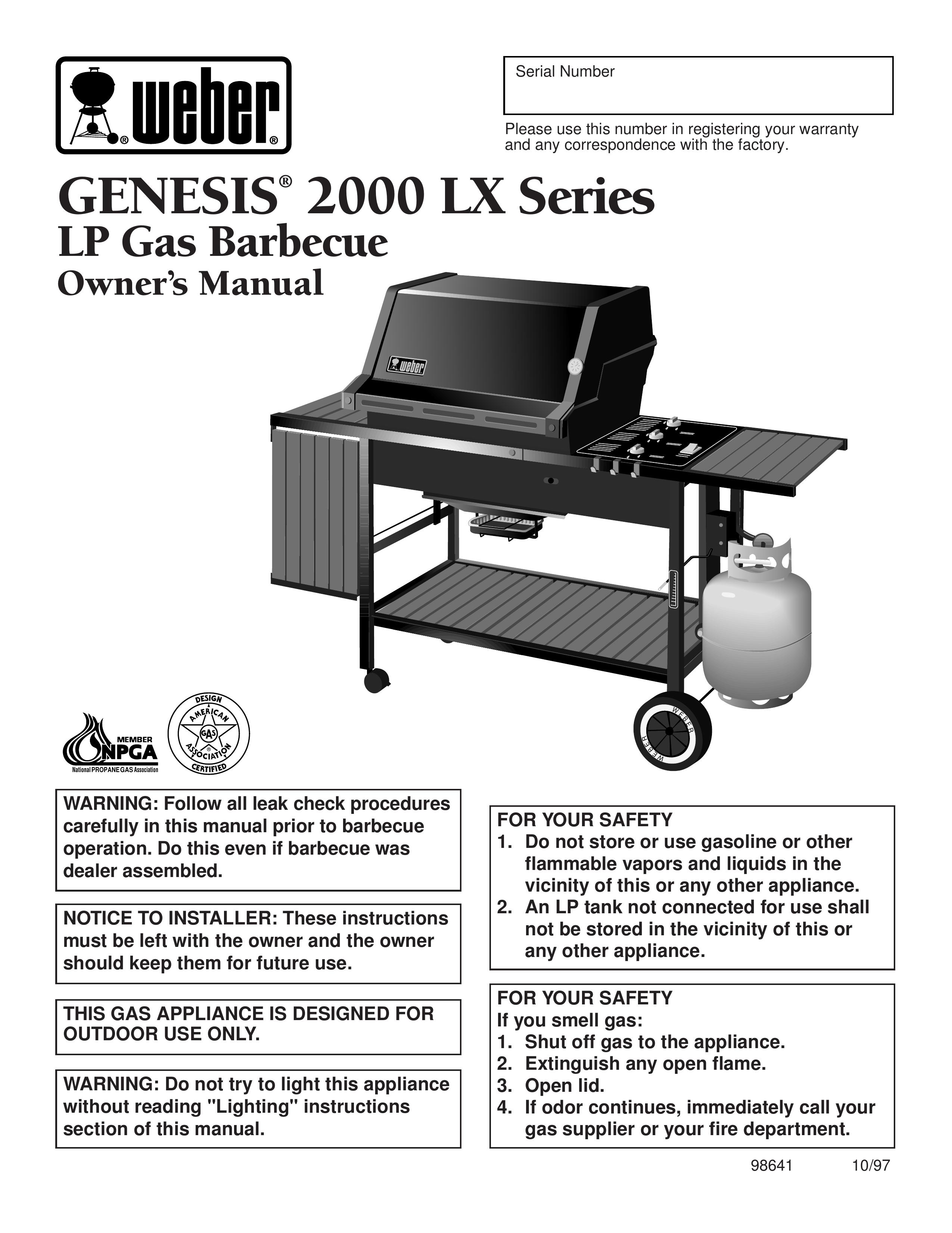 Weber 2000 LX Gas Grill User Manual