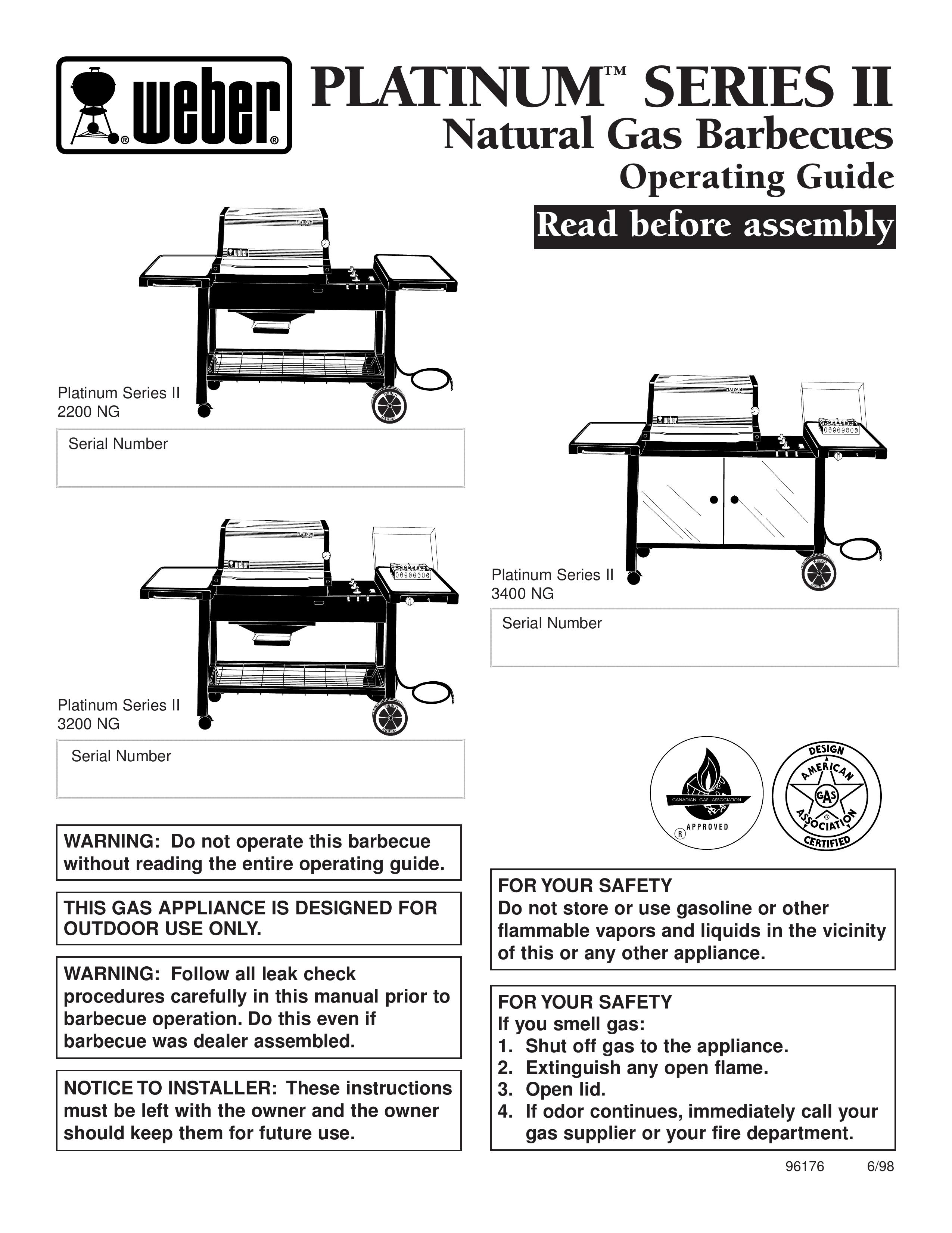 Weber 2200 NG Gas Grill User Manual