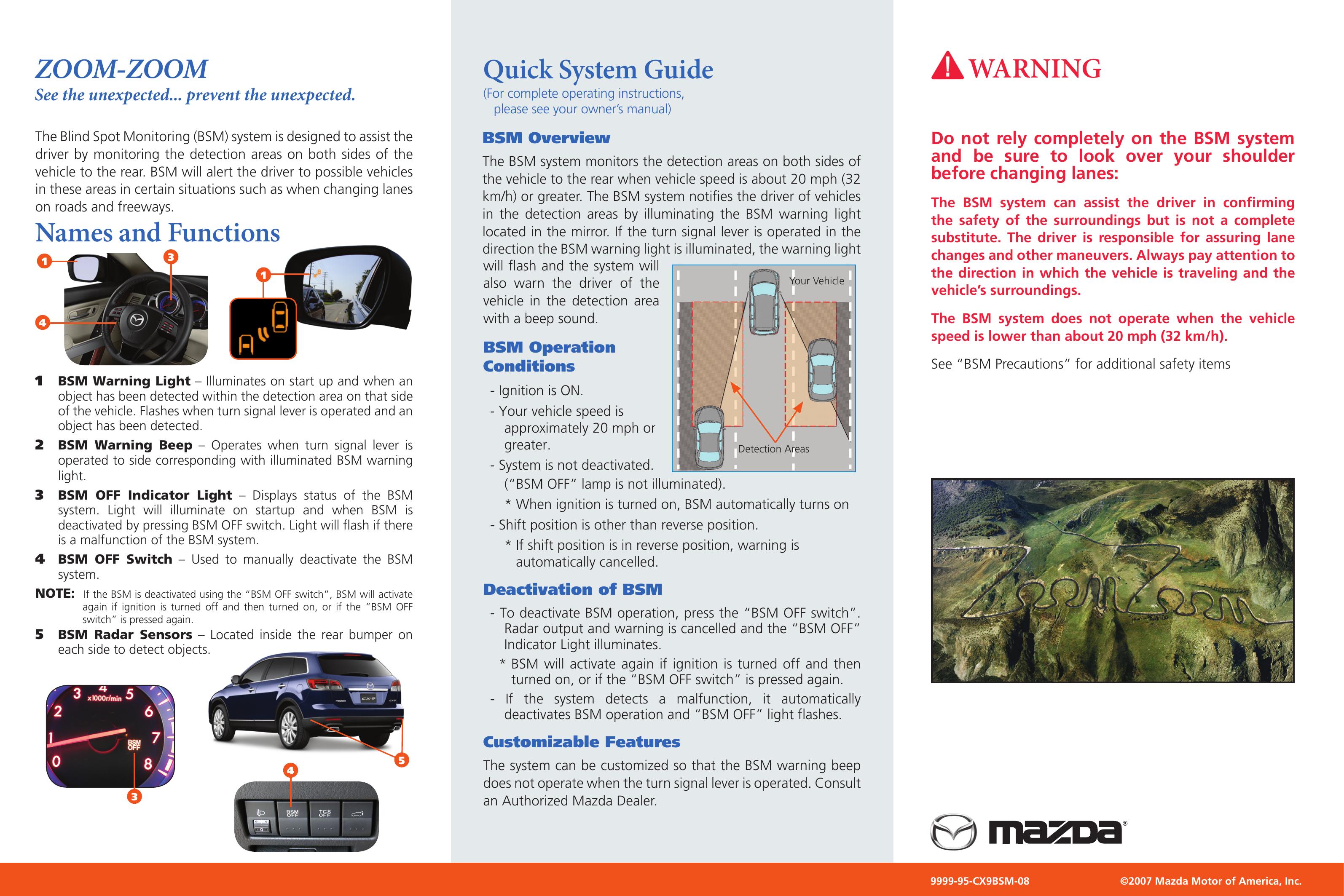 Mazda 9999-95-CX9BSM-08 Grill Accessory User Manual