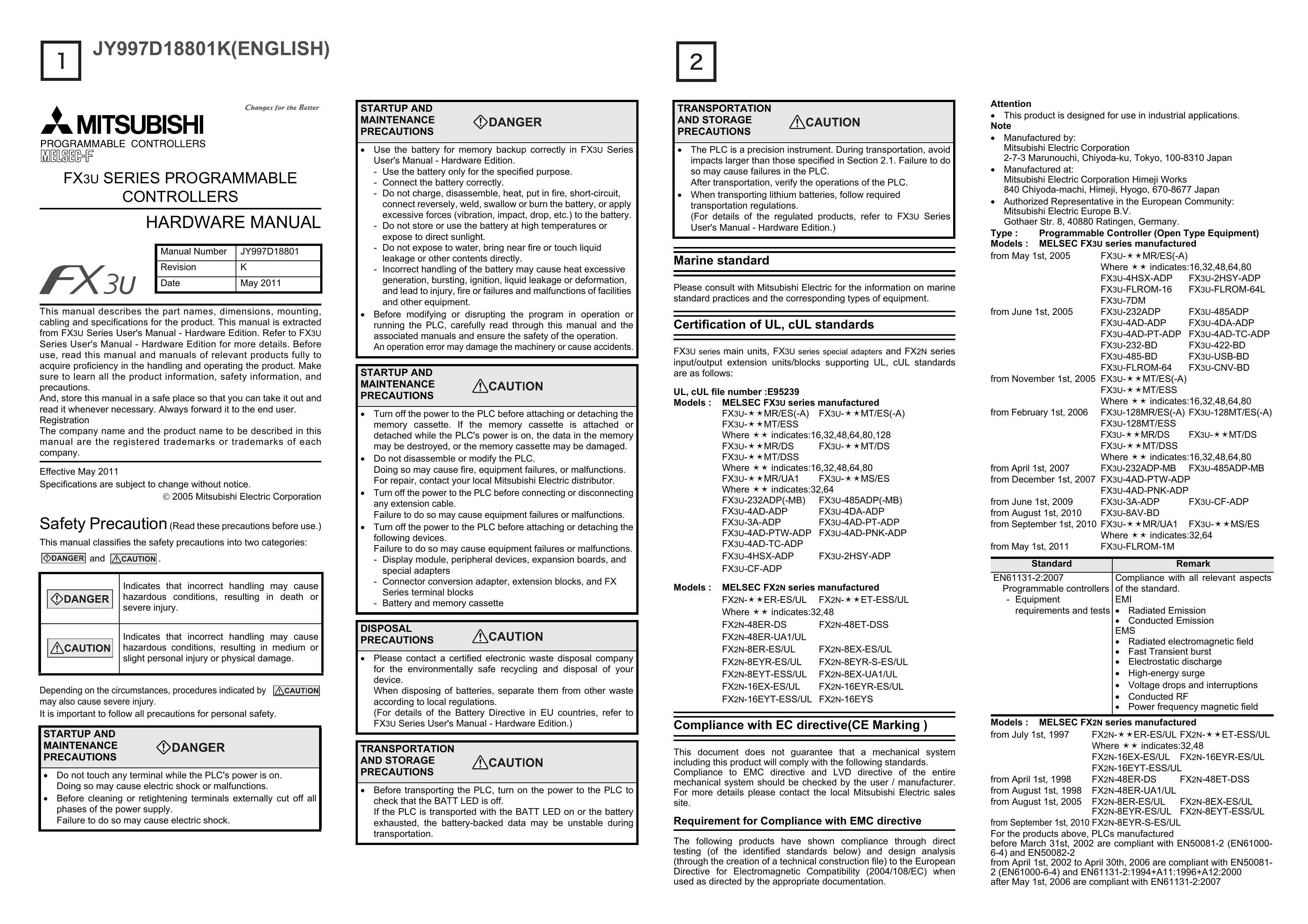 Mitsubishi Electronics FX3u Grill Accessory User Manual