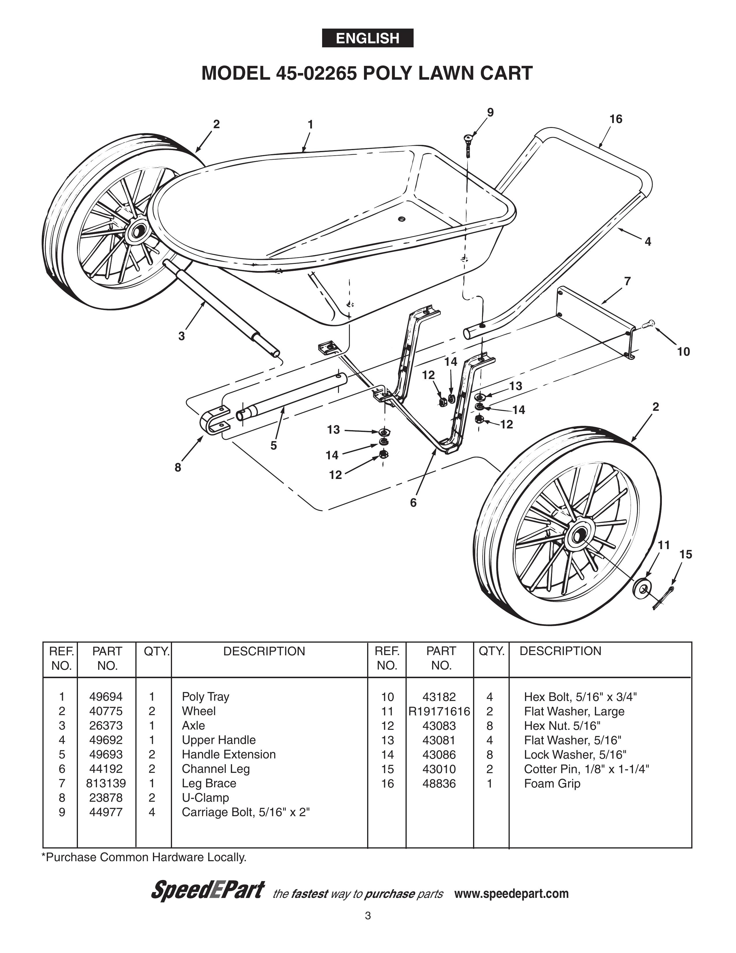 Agri-Fab 45-02265 Outdoor Cart User Manual